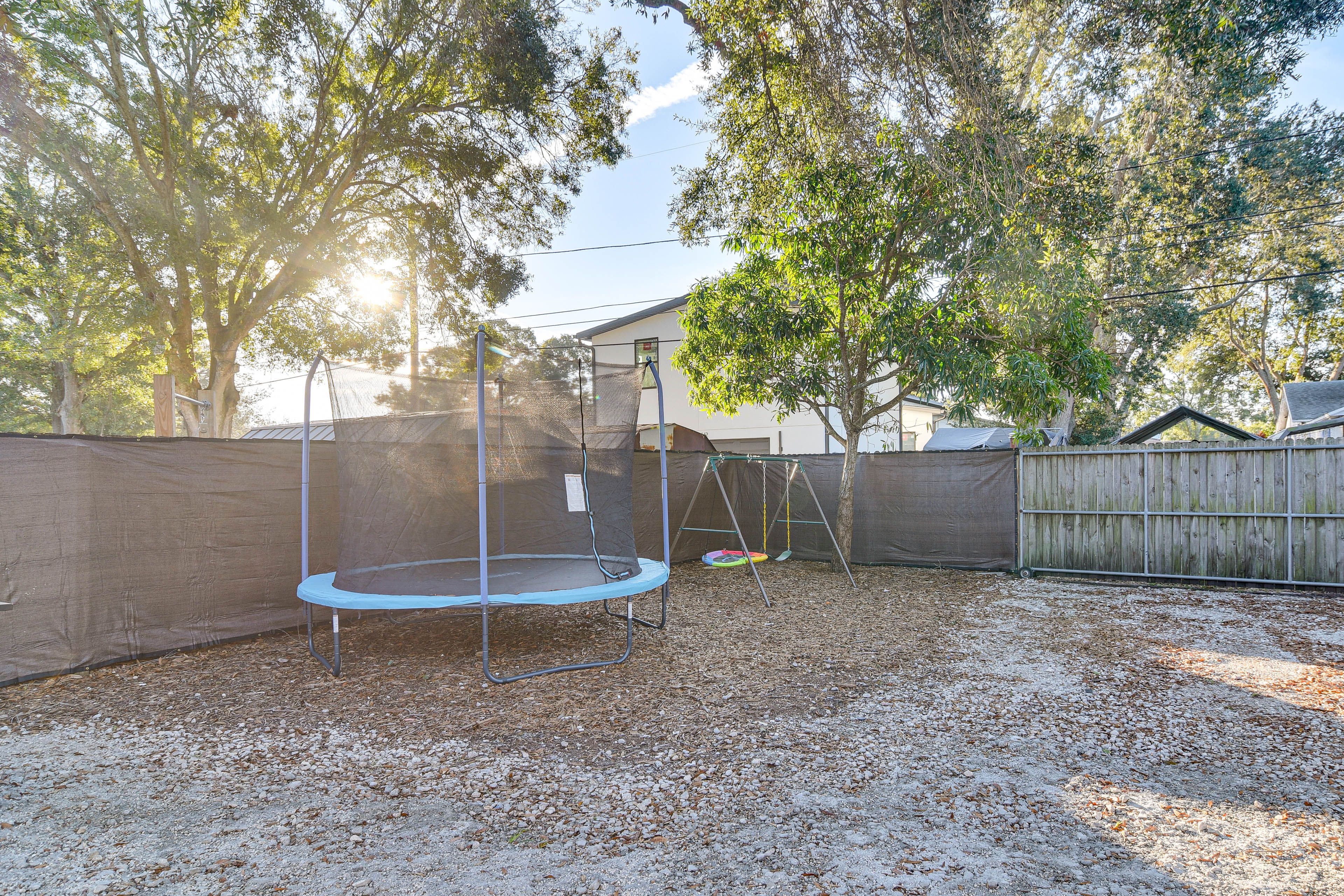Fenced Backyard | Trampoline | Swing Set