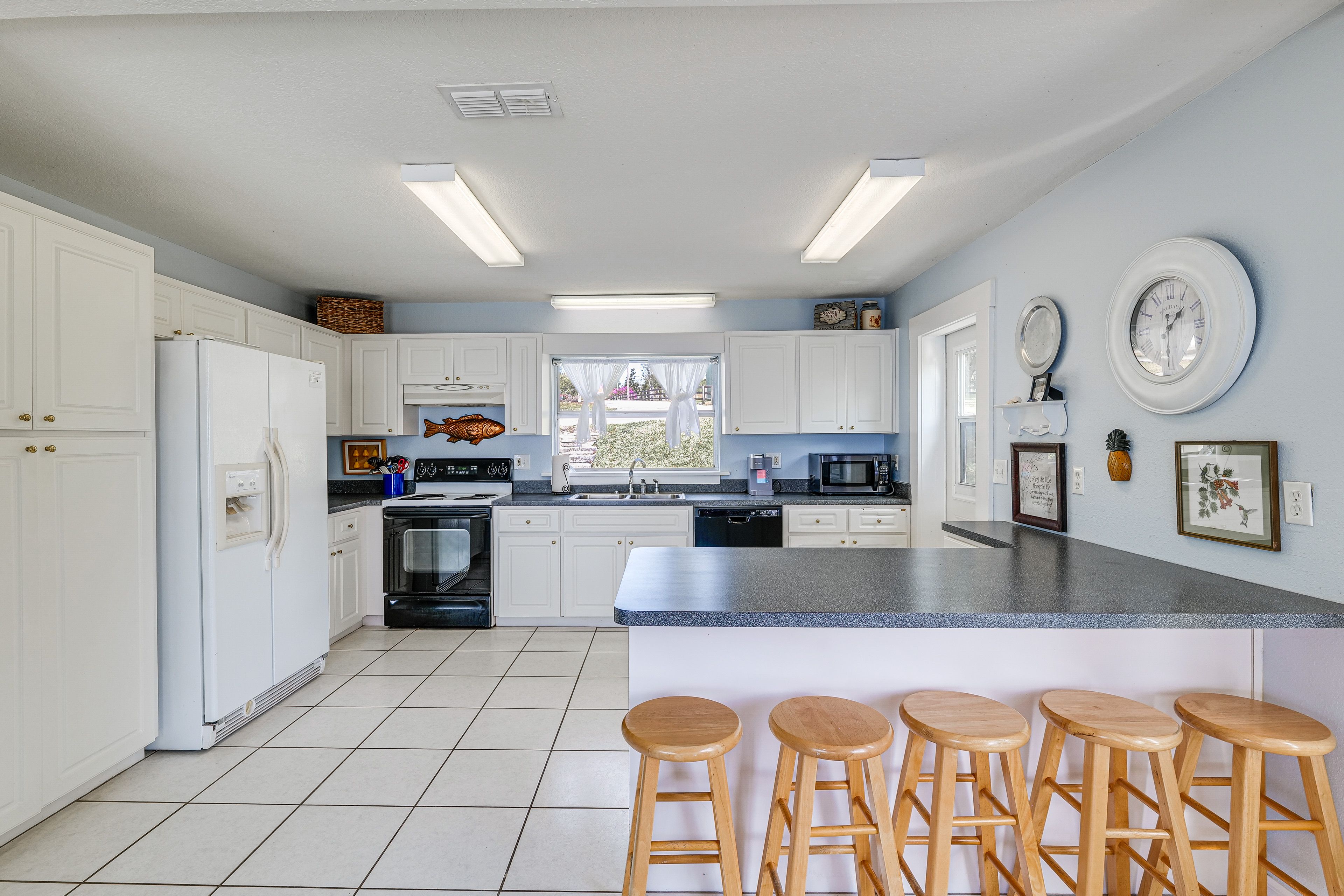 Kitchen | Central Heating & A/C | Single-Story Home