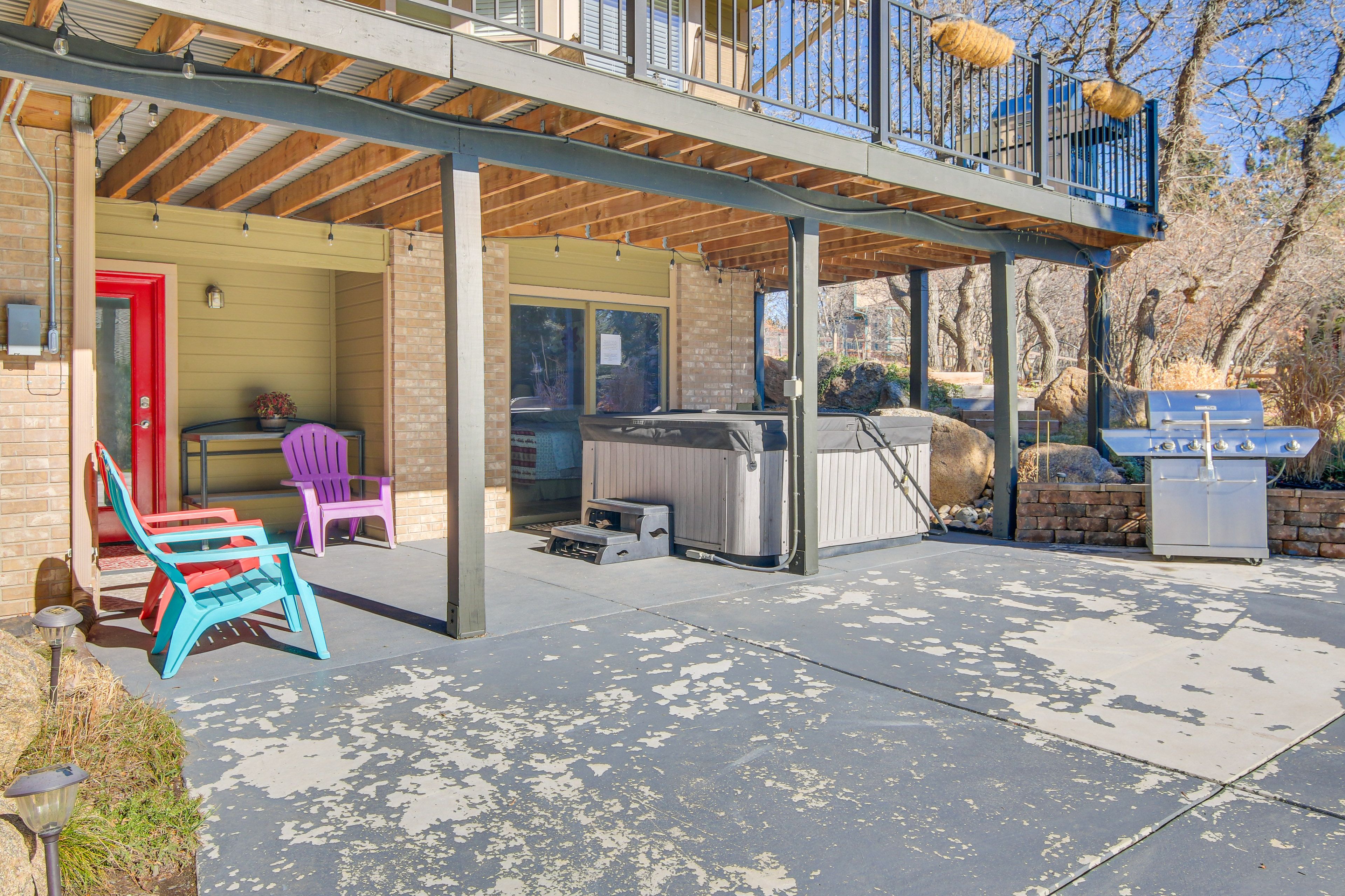 Private Patio | Hot Tub | Gas Grill | Lower-Level Unit