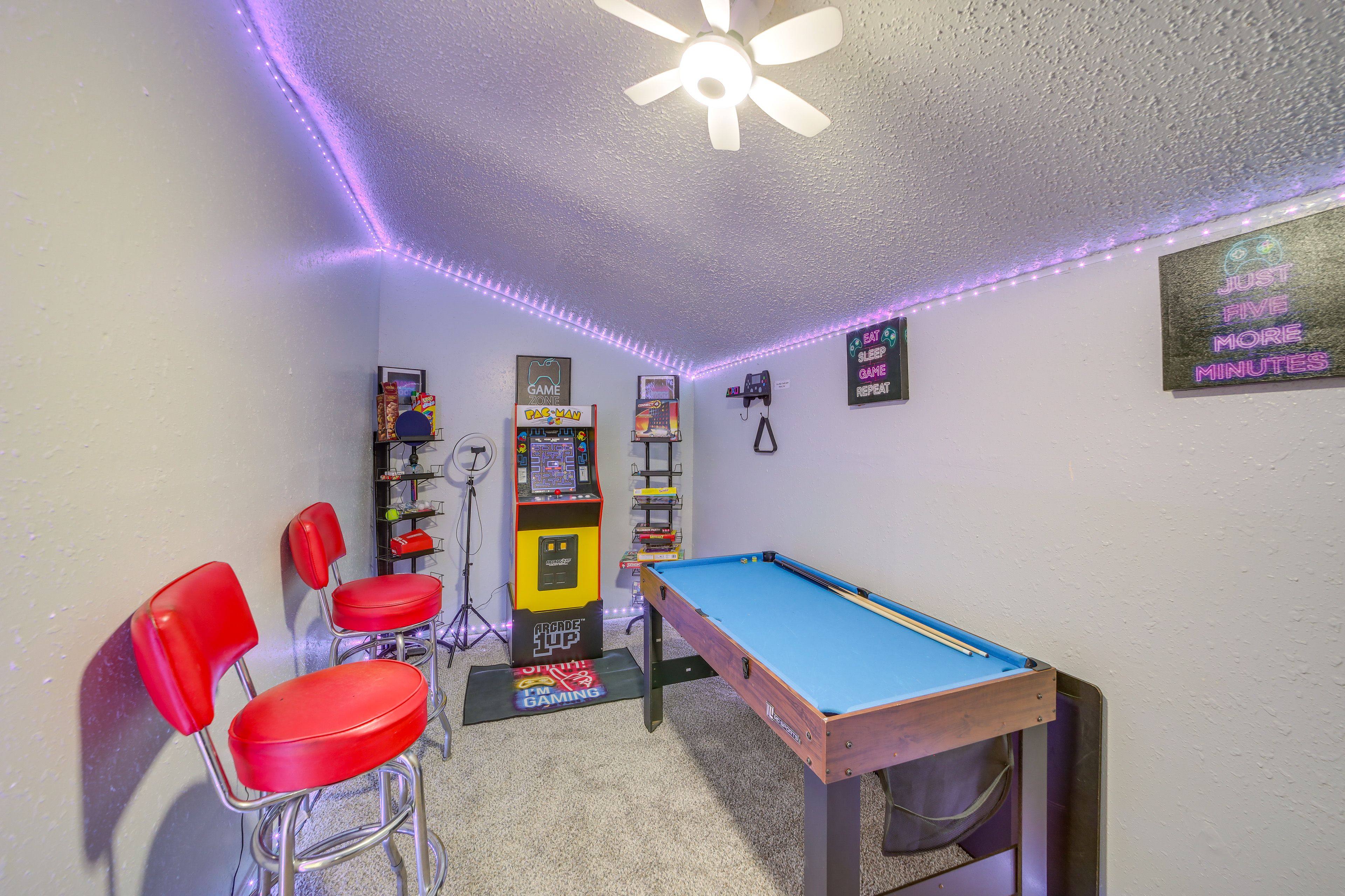 Game Room (Accessed via Bedroom 2) | 2nd Floor | Pac-Man | Pool Table