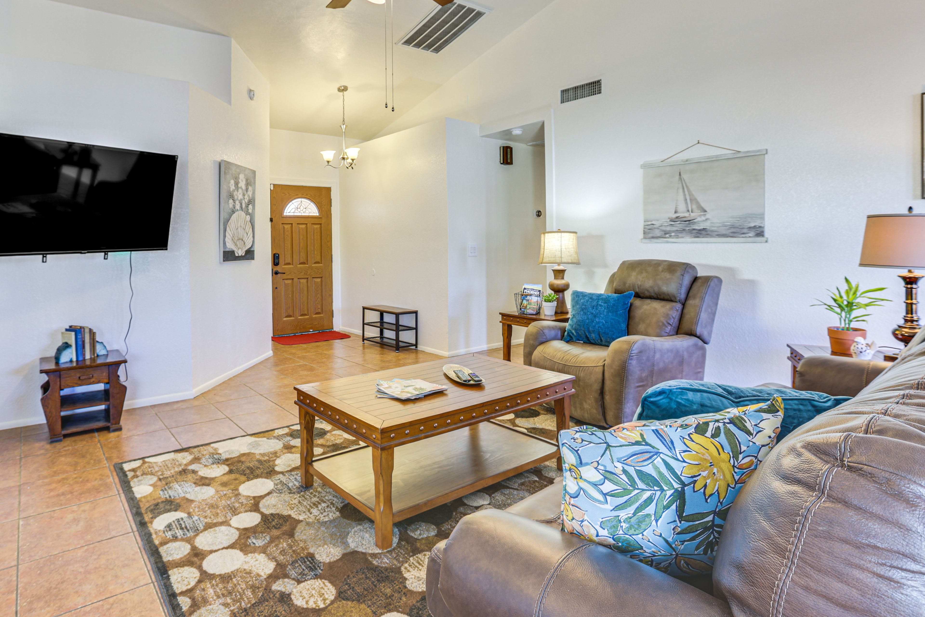 Living Room | Queen Sleeper Sofa | Books/Board Games