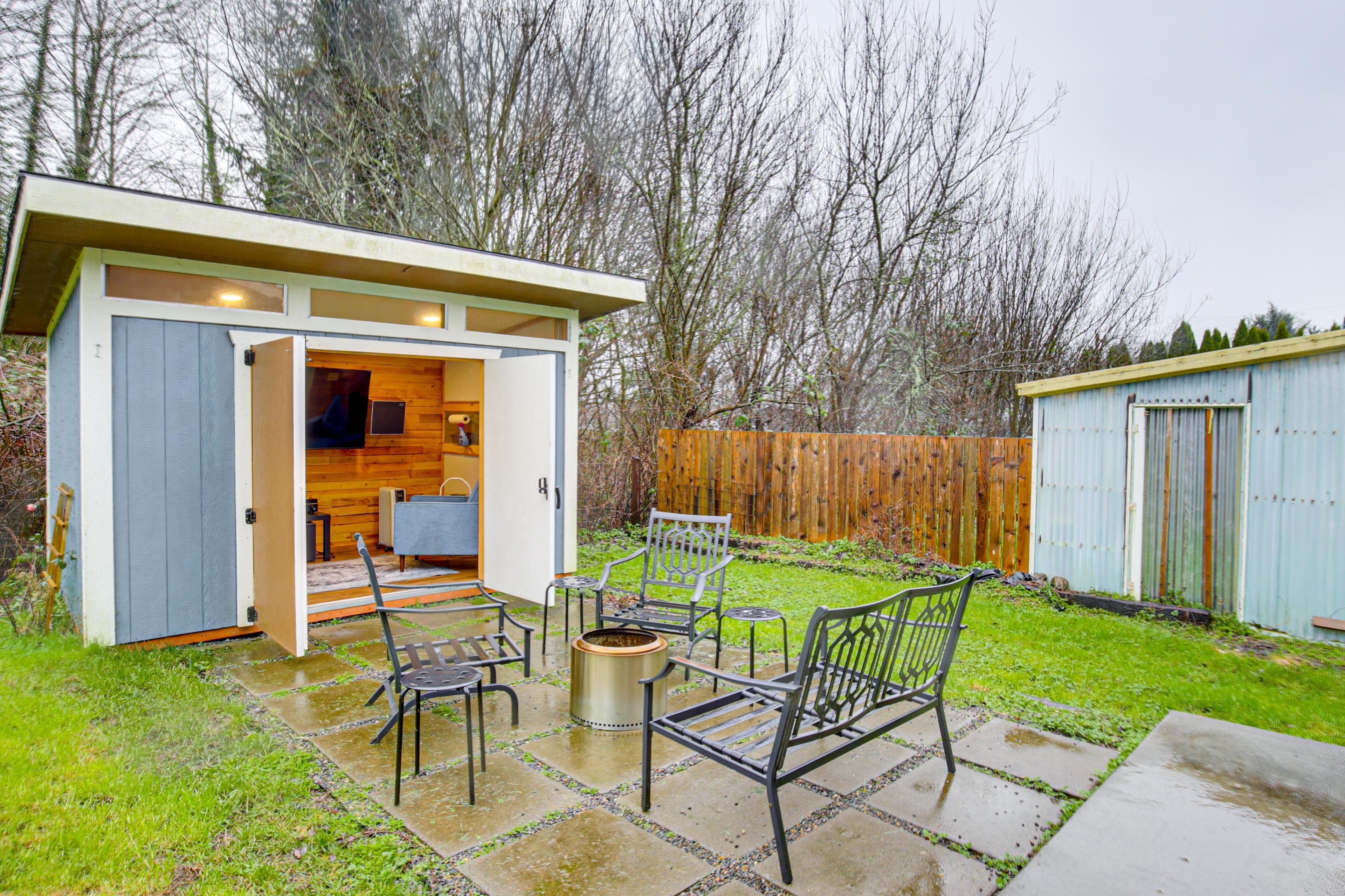 Fenced Backyard | Entertainment Shed | Fire Pit