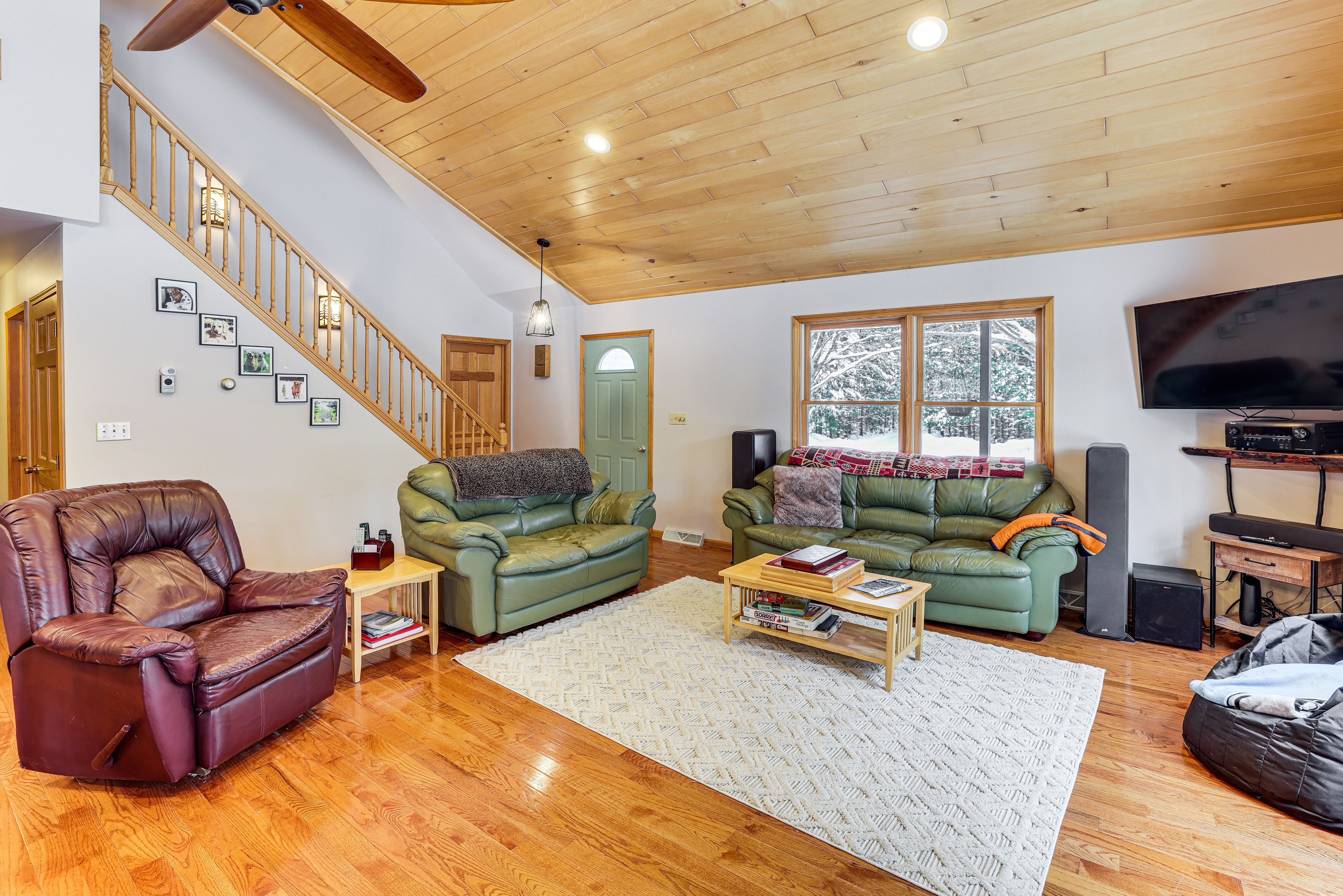 Living Room | Main Level | Central Heating | Window A/C Units | Free WiFi