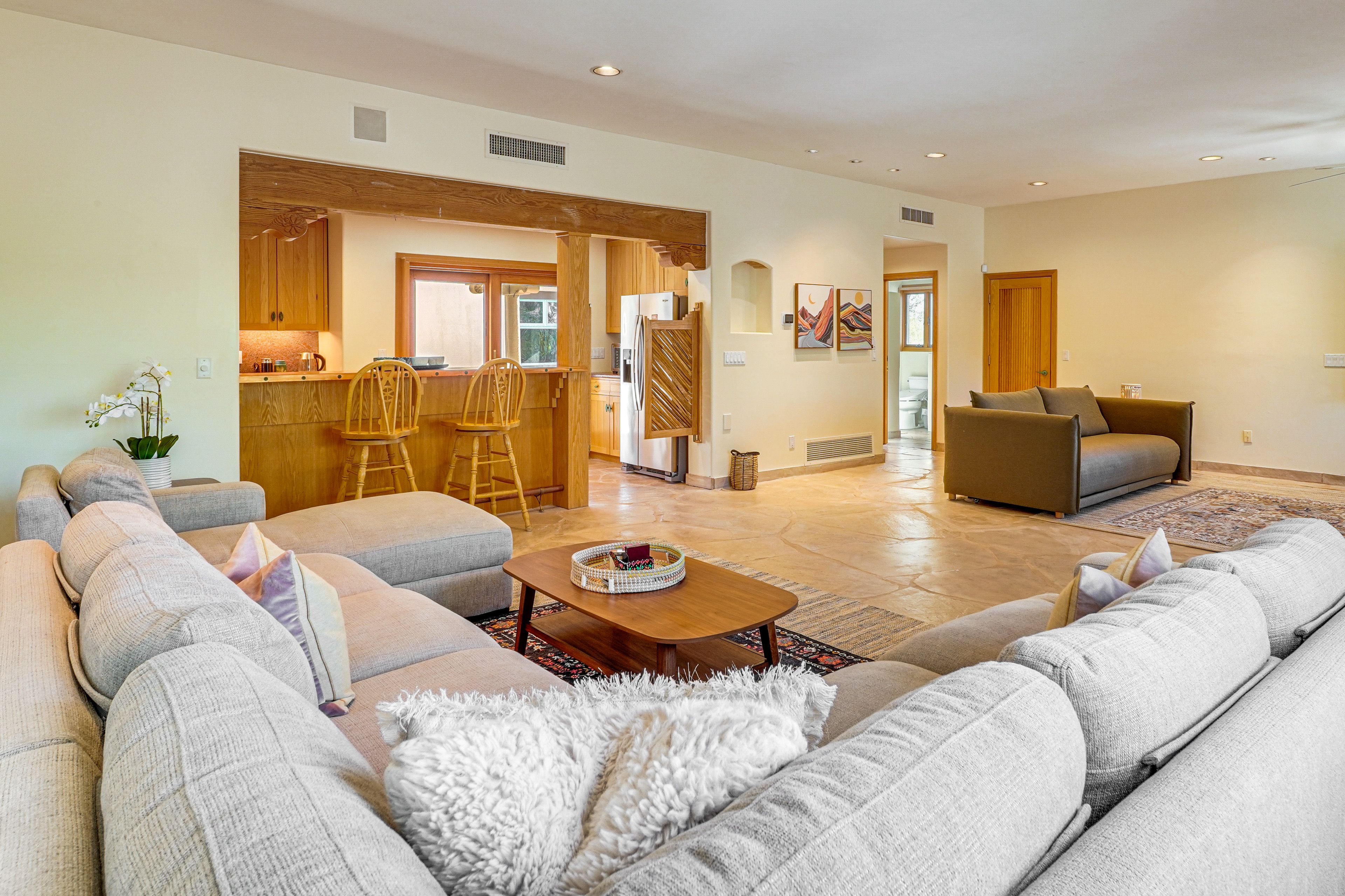 Living Room | Queen Sleeper Sofa | Smart TV | Wood-Burning Fireplace