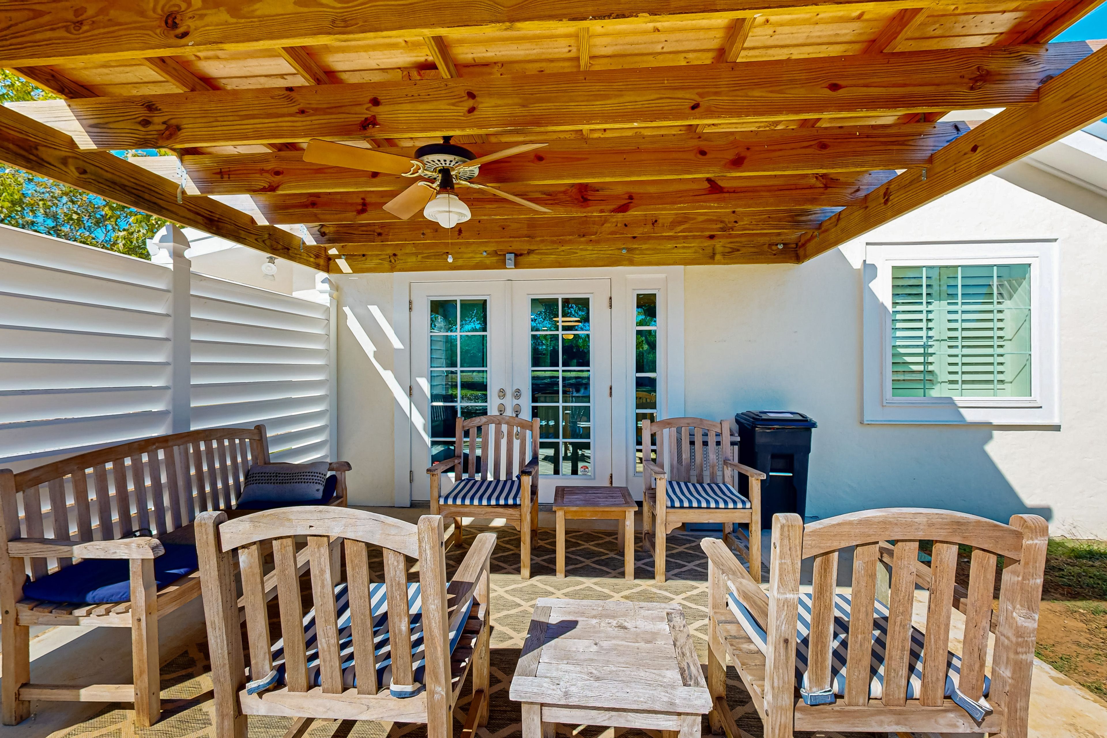 Covered Patio | Outdoor Seating | Single-Story Home