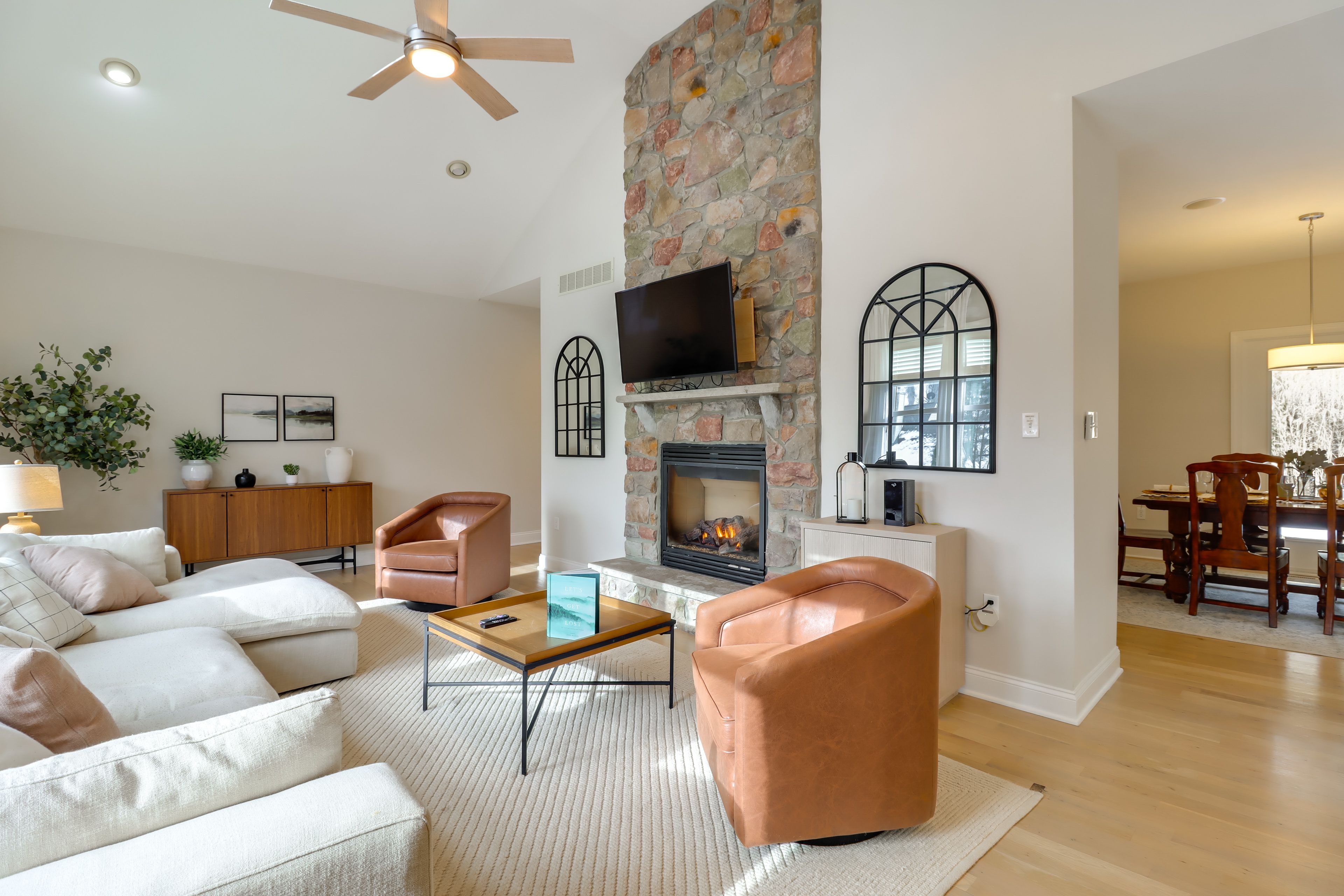 Living Room | 2 Full Sleeper Sofas | Gas Fireplace | Smart TV | 2nd Floor