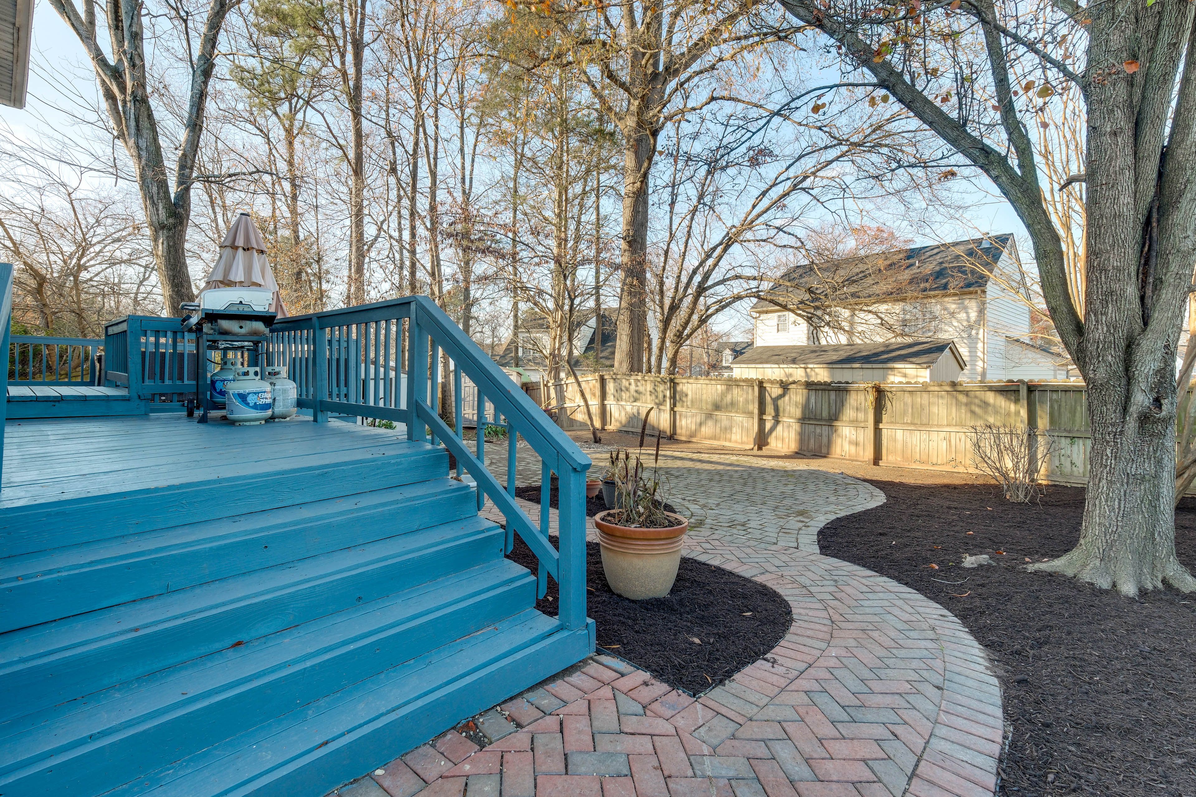 Furnished Deck | Spacious Yard