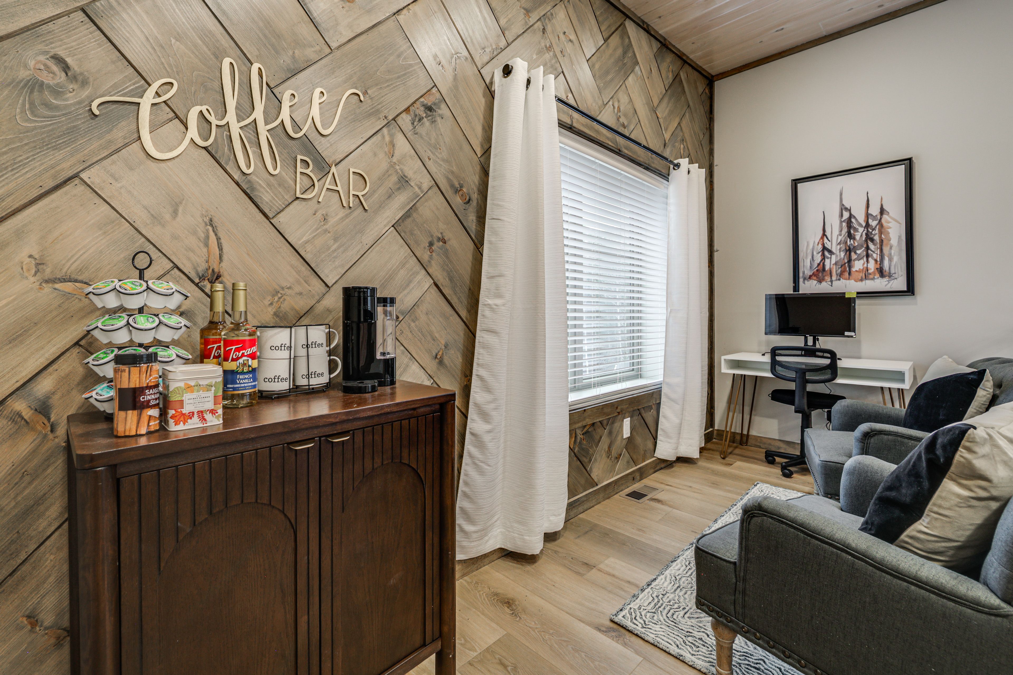 Loft | 2nd Floor | Coffee Station | Desk w/ Monitor