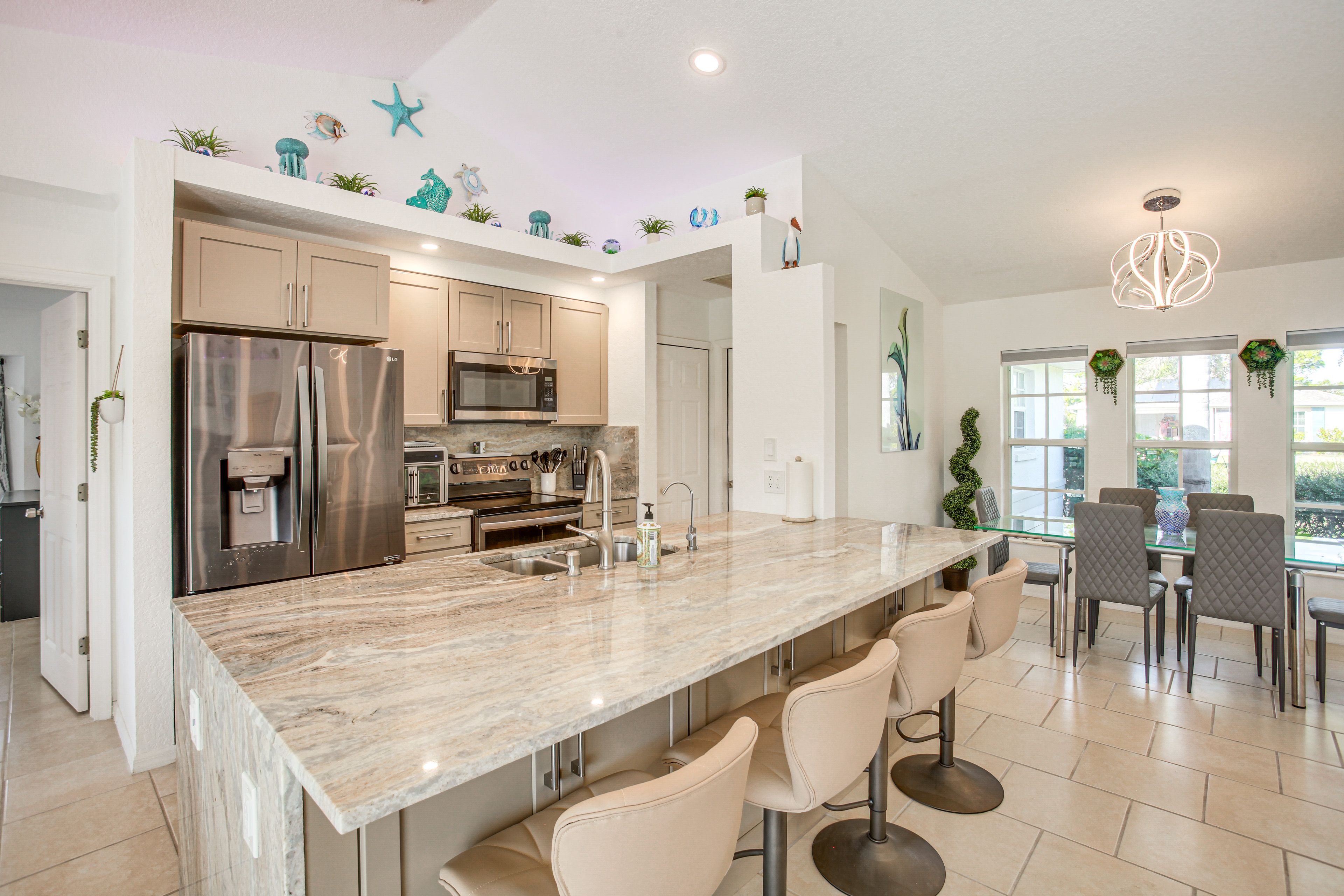 Granite Island w/ Barstools | Formal Dining Table | Kitchen