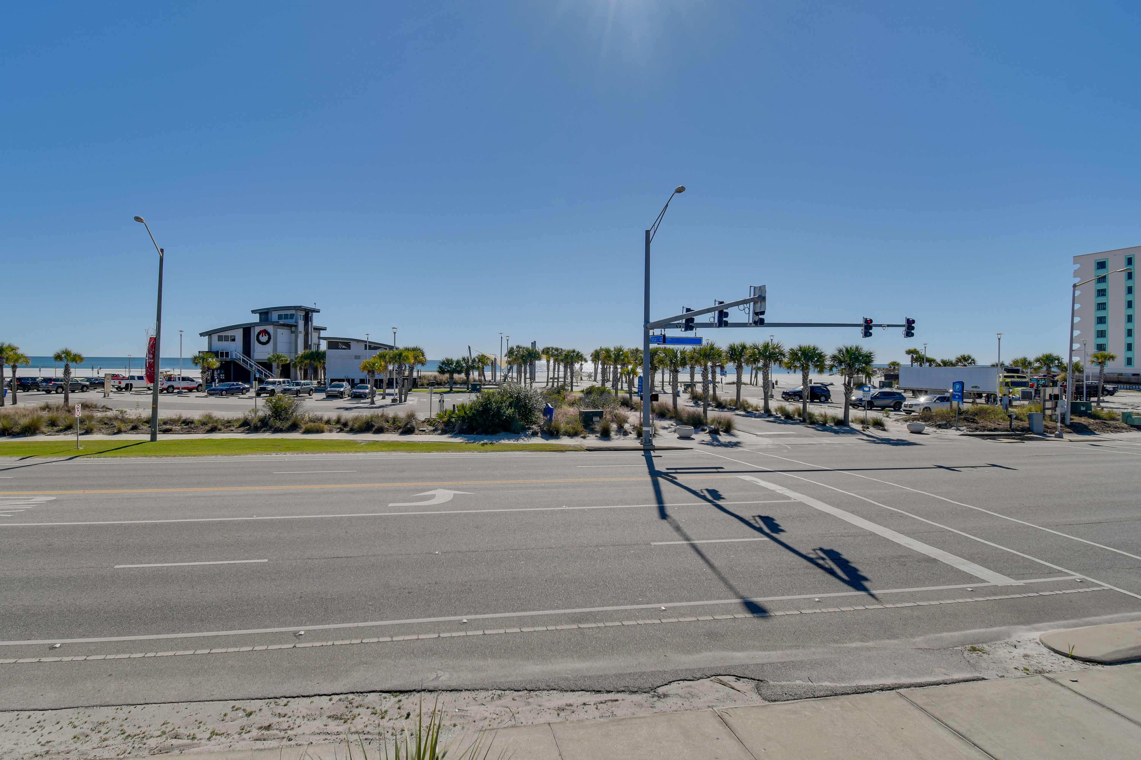 Condo Exterior | Walk to Gulf Shores Public Beach