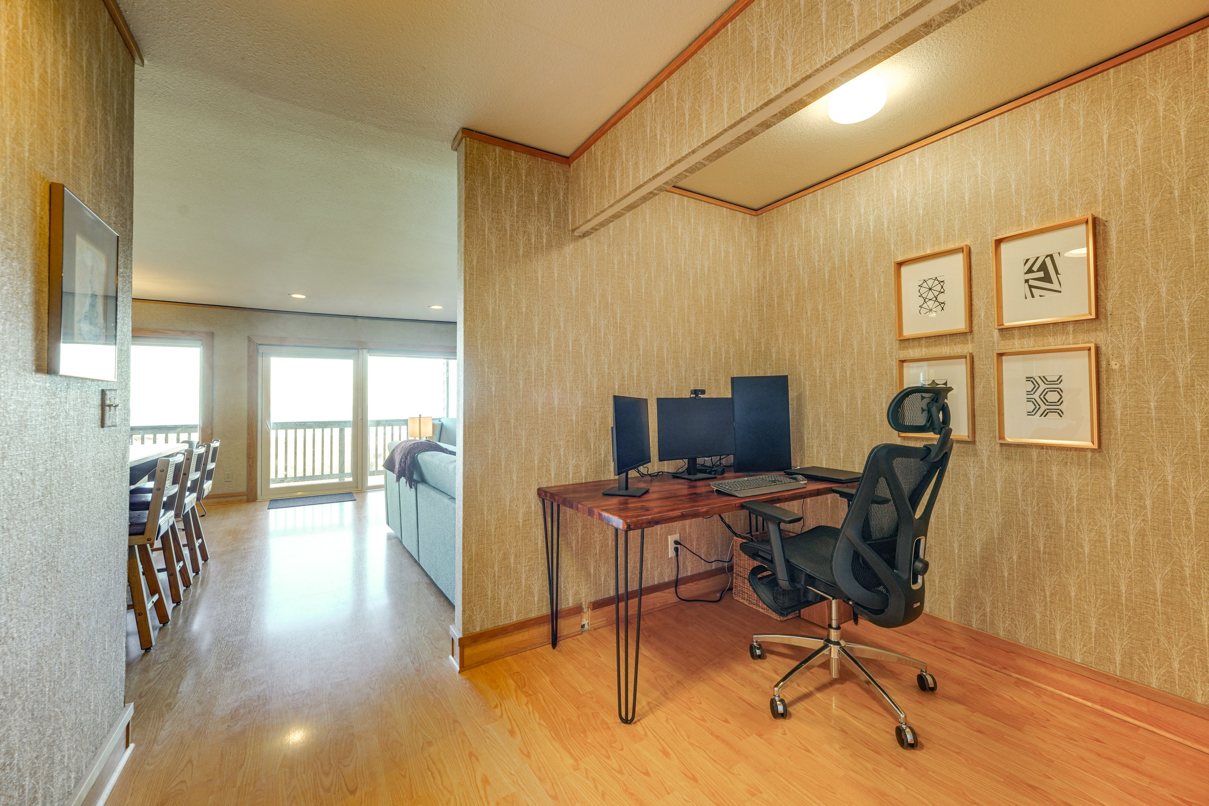 Office Area | Desk & Monitors | Free WiFi | Single-Story Condo