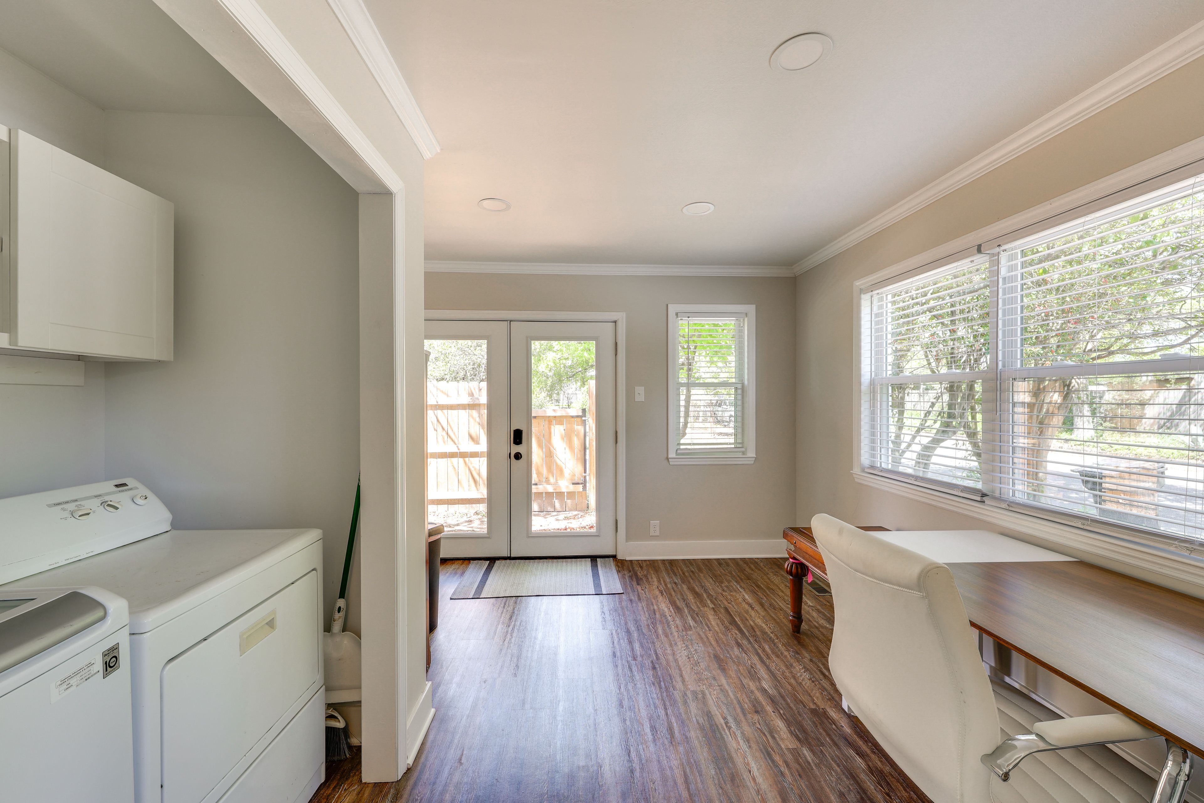 Dedicated Workspace & Laundry Closet