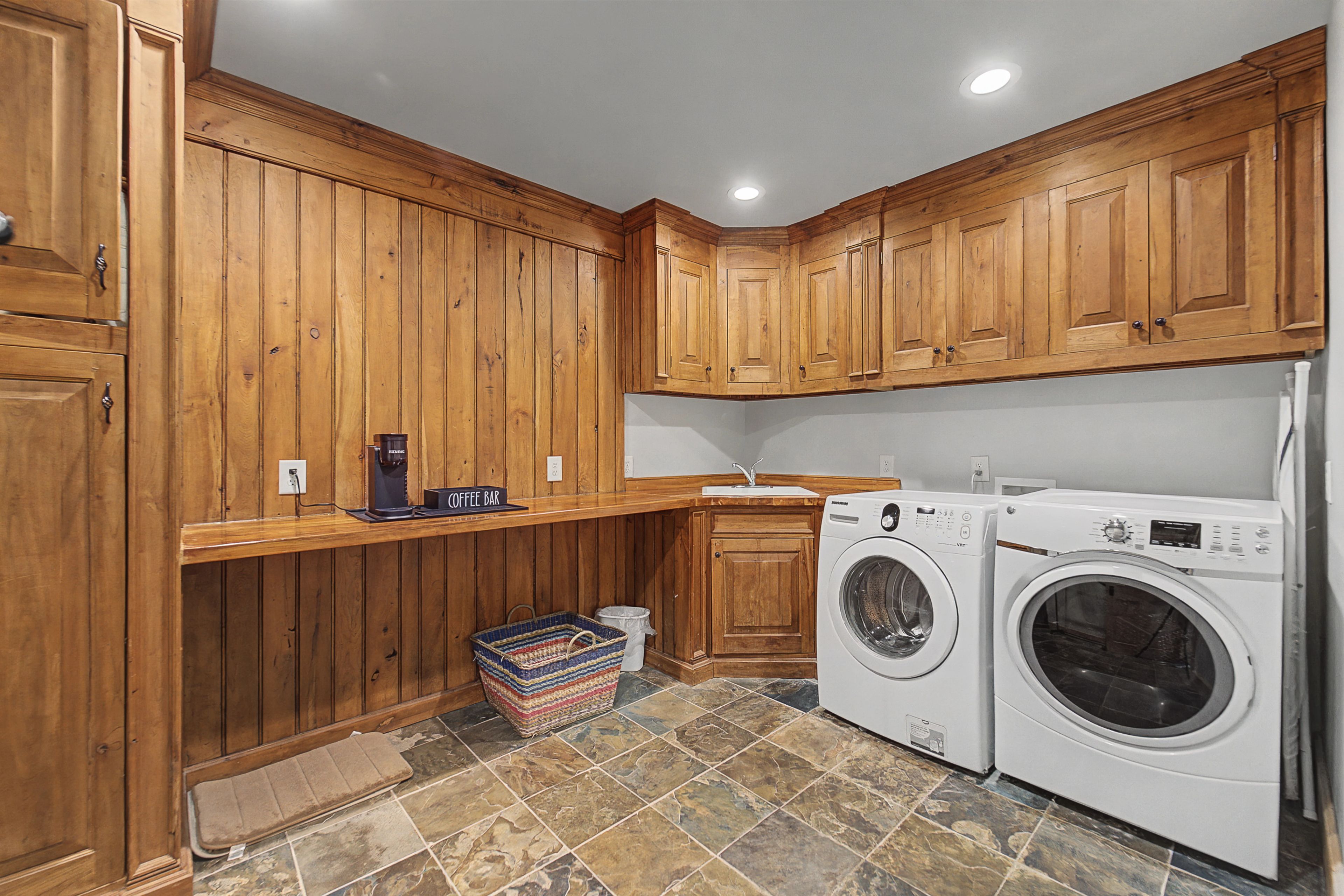 Washer & Dryer | Lower Level | Coffee Bar