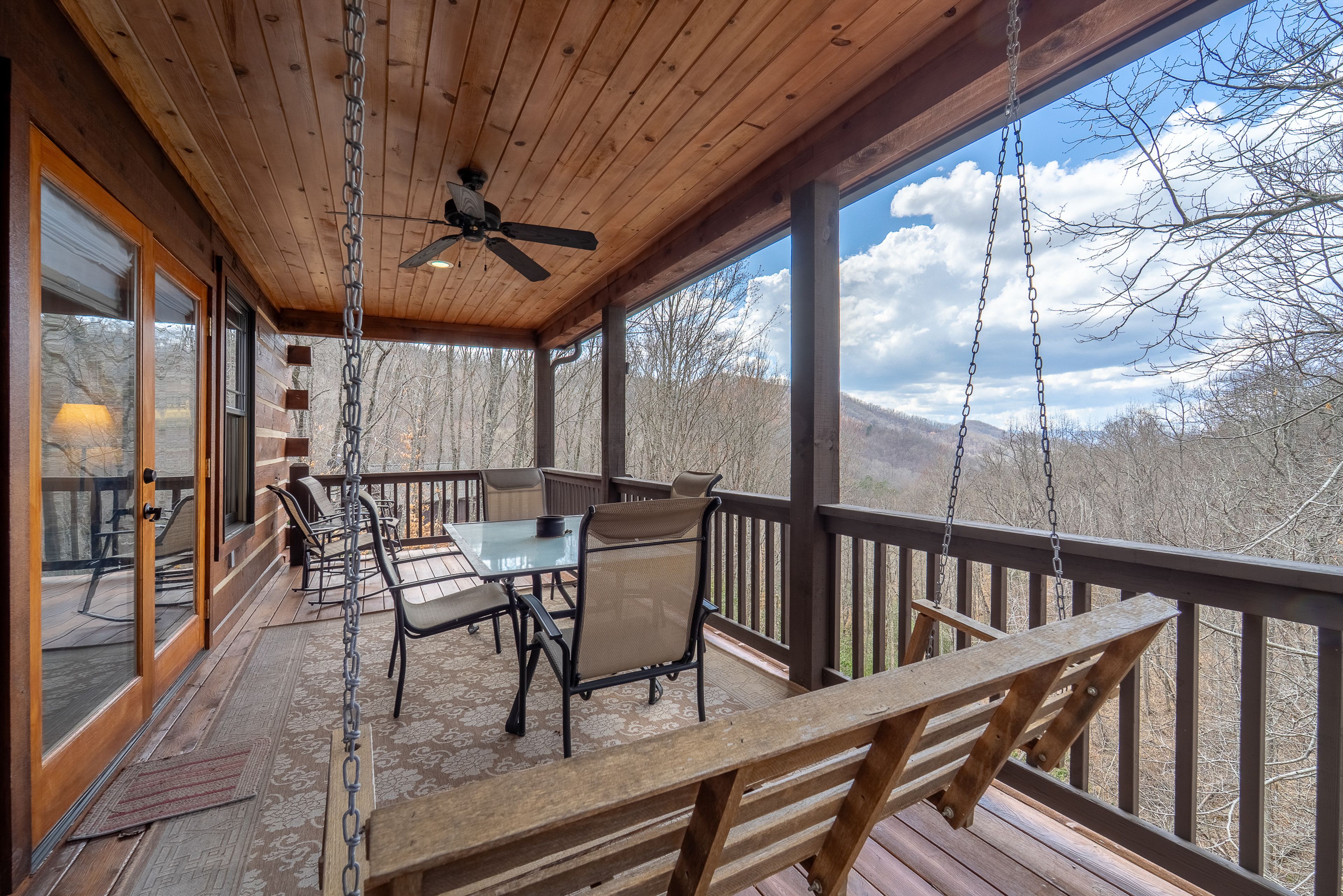 Main Level Balcony with Swing and Dining