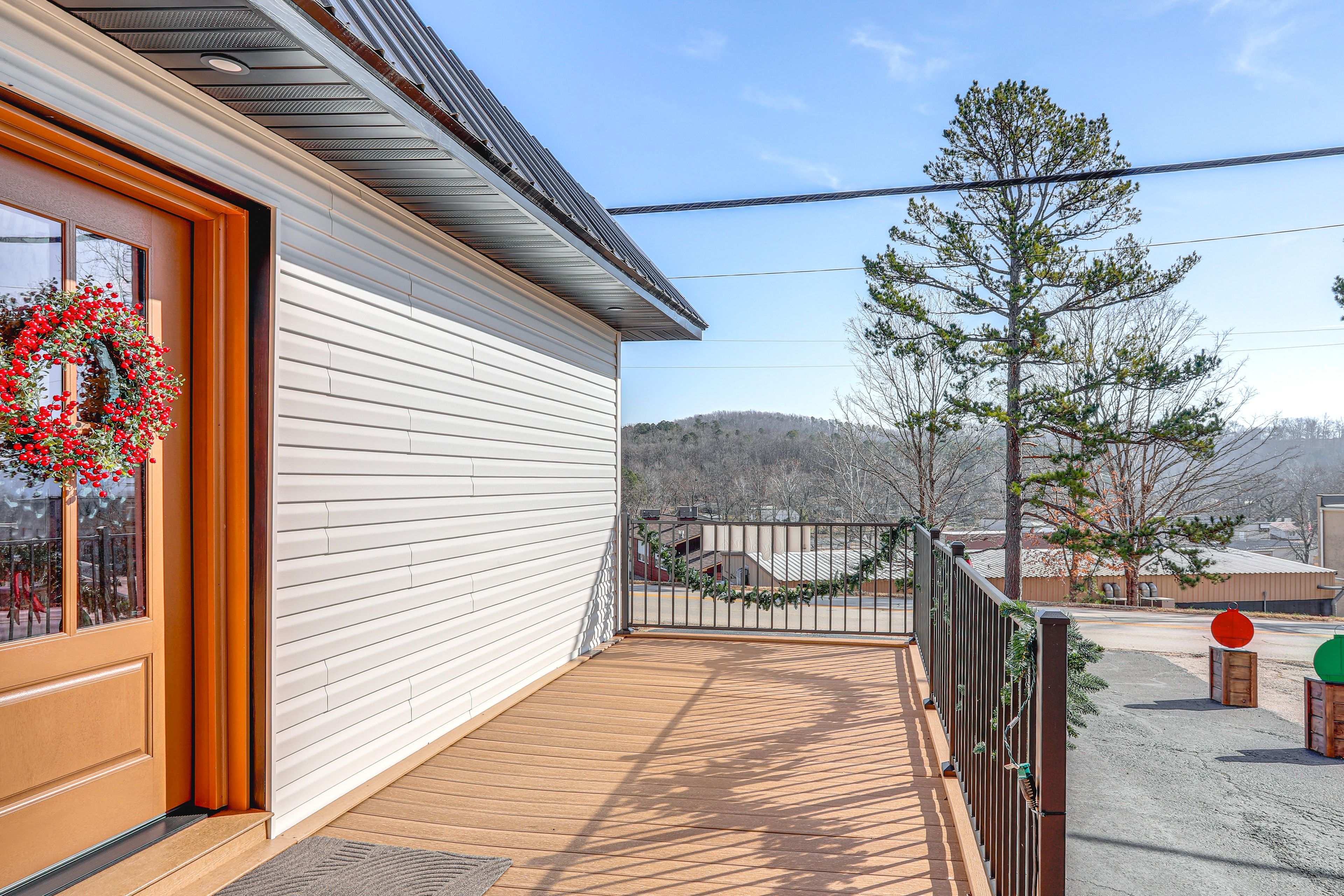 Exterior | Private Deck | Mountain Views | Walk to Current River
