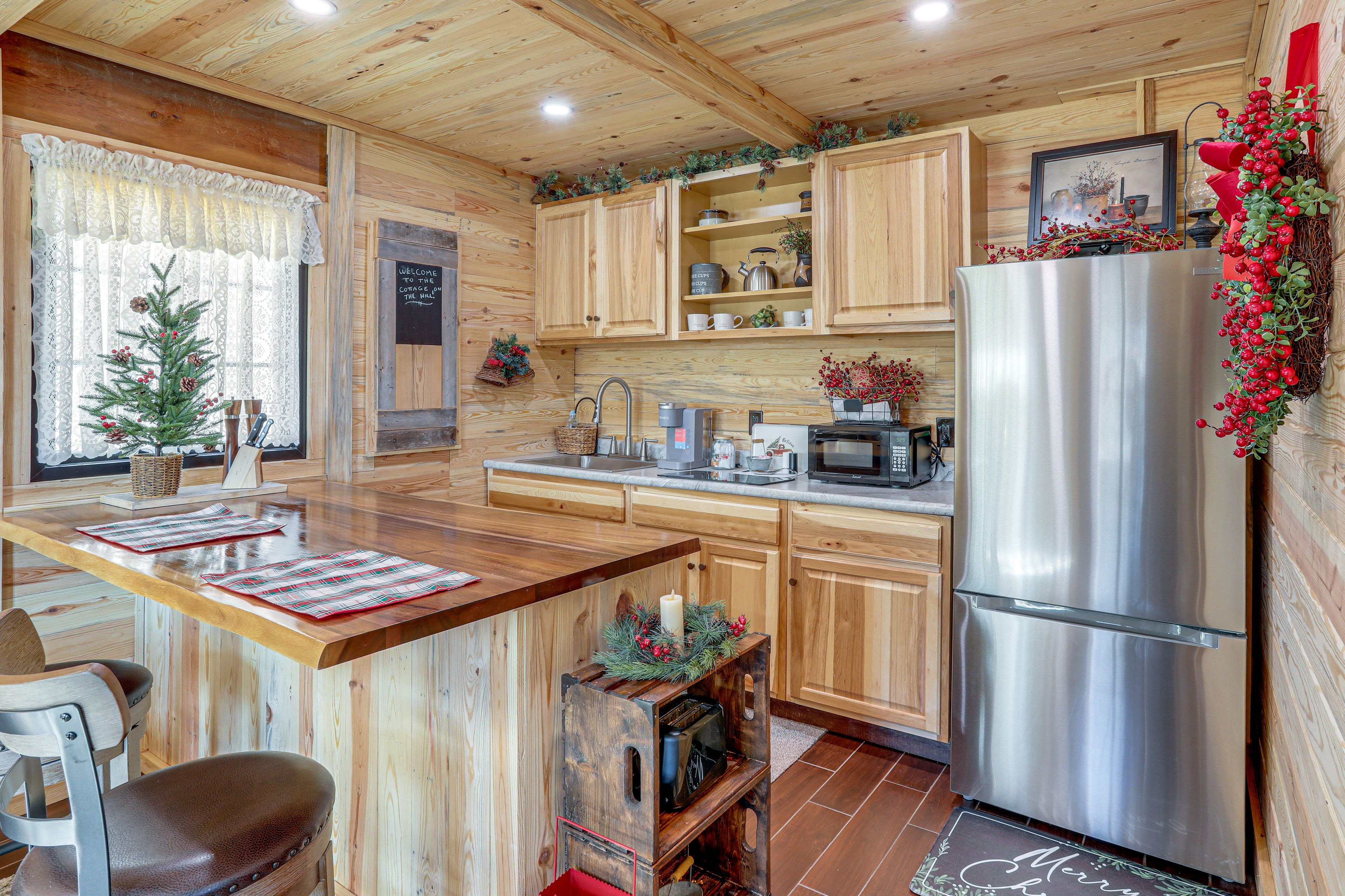 Kitchen | Cooking Basics | Keurig Coffee Maker | Bar Seating | Dishes & Flatware