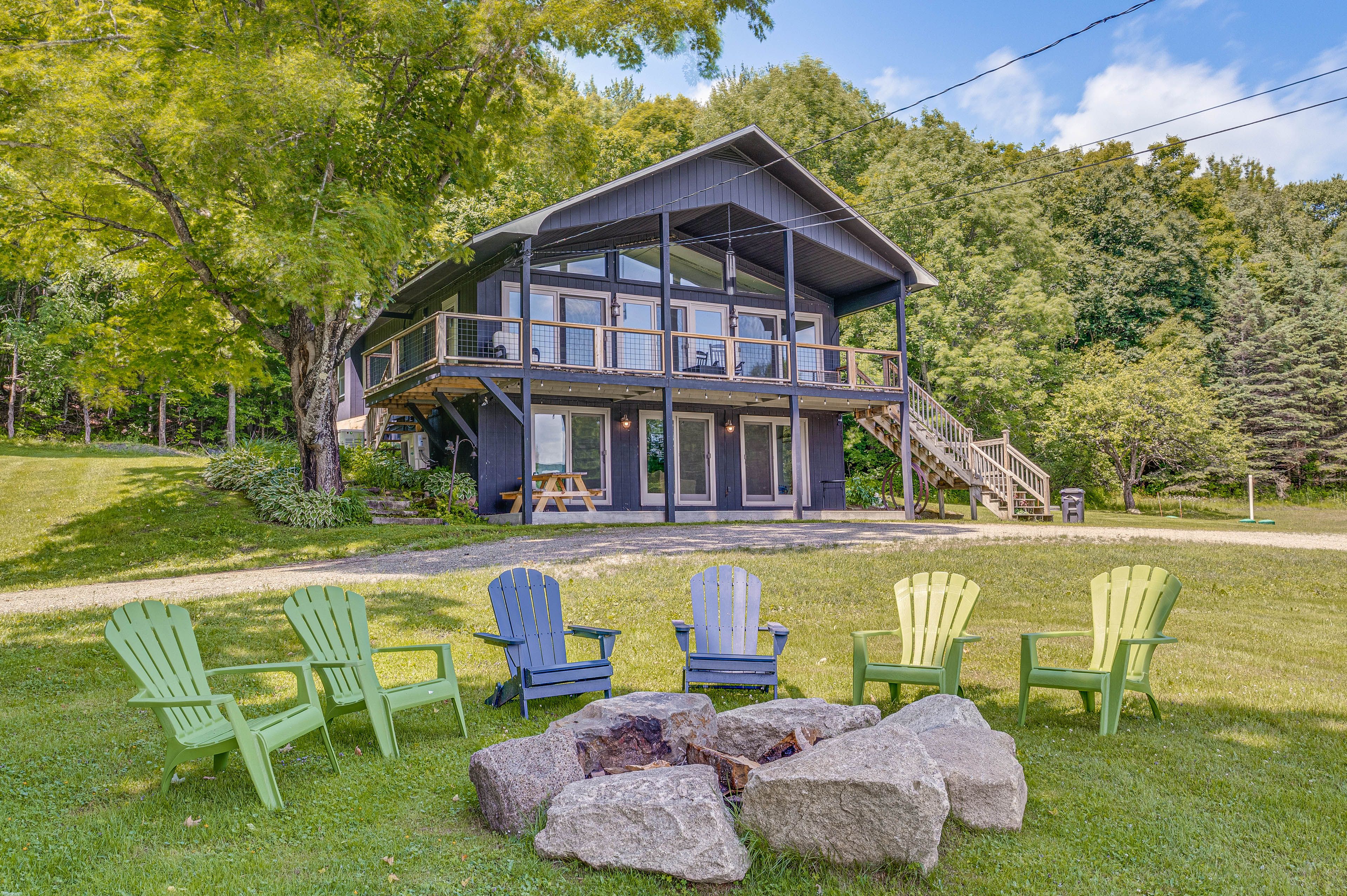 Wood-Burning Fire Pit (Wood Provided) | Spacious Yard | Lake & Mountain Views