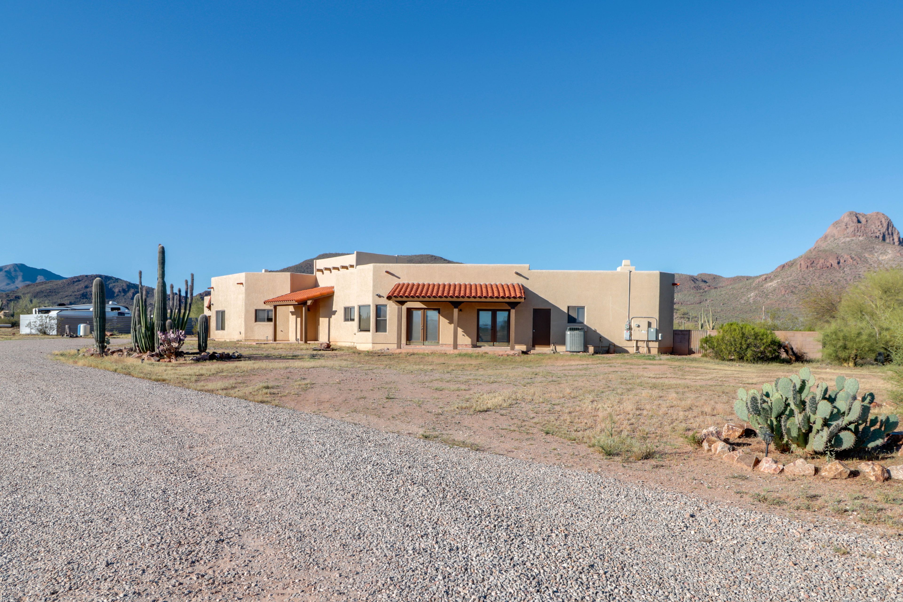 Property Exterior | Single-Level Home w/ Loft