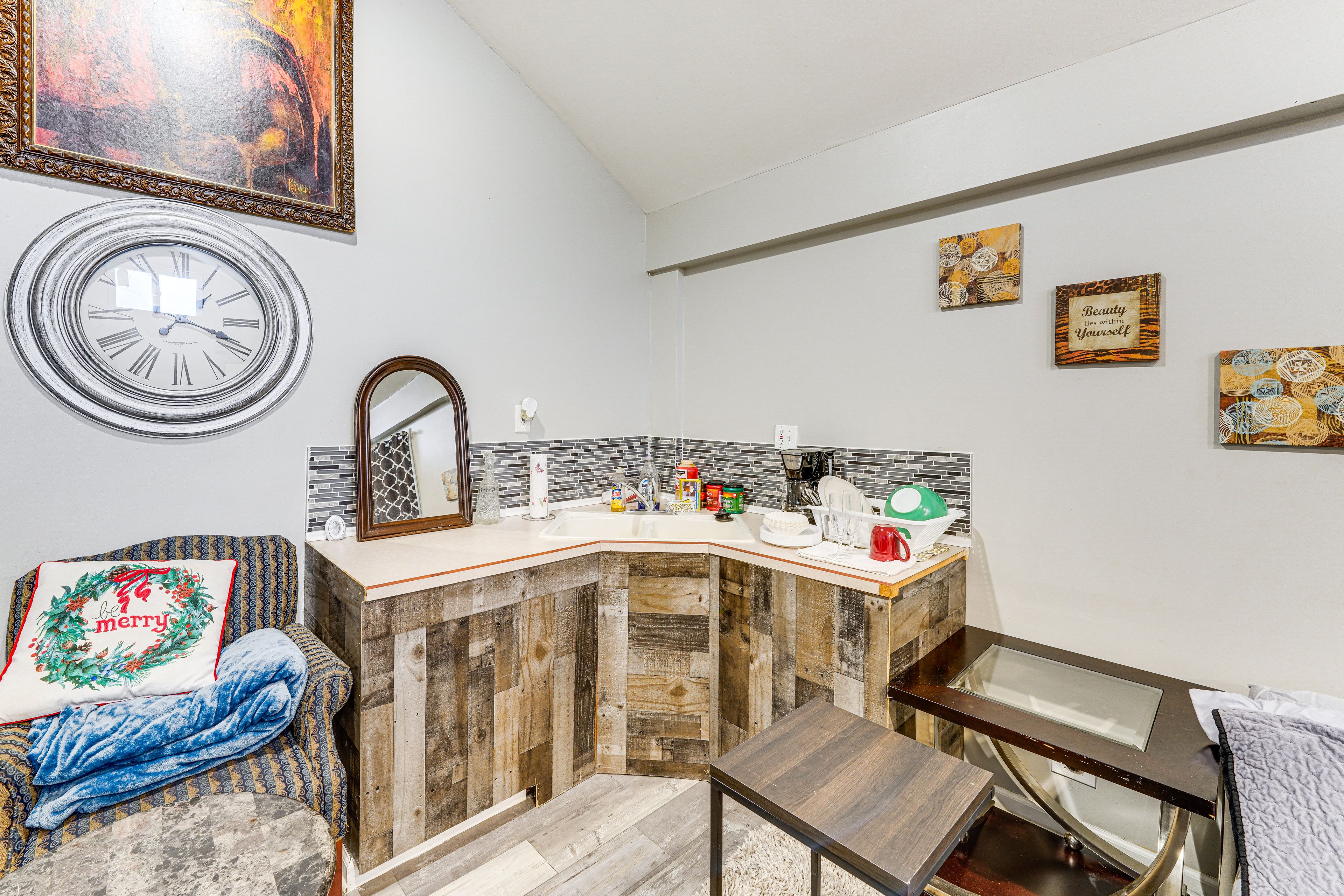 Kitchenette | Stove/Oven | Mini Refrigerator | Microwave | Drip Coffee Maker