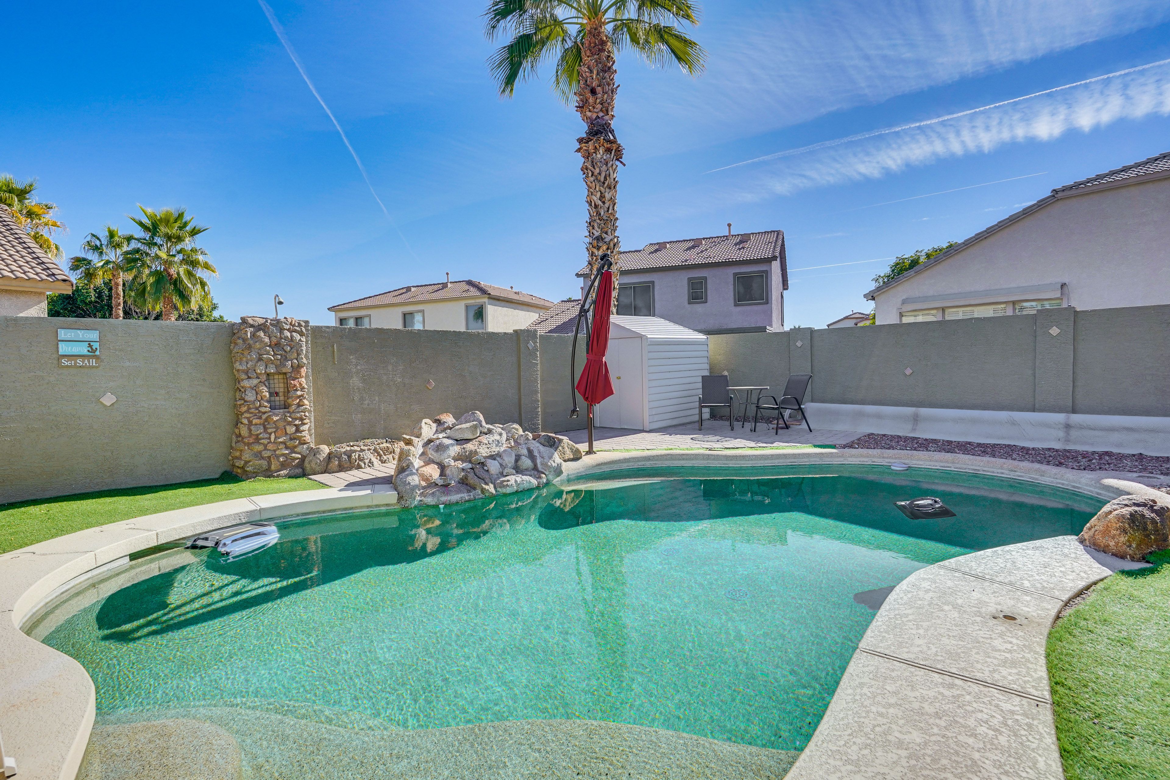 Private Heated Pool | Lounge Chairs | 2-Story Home