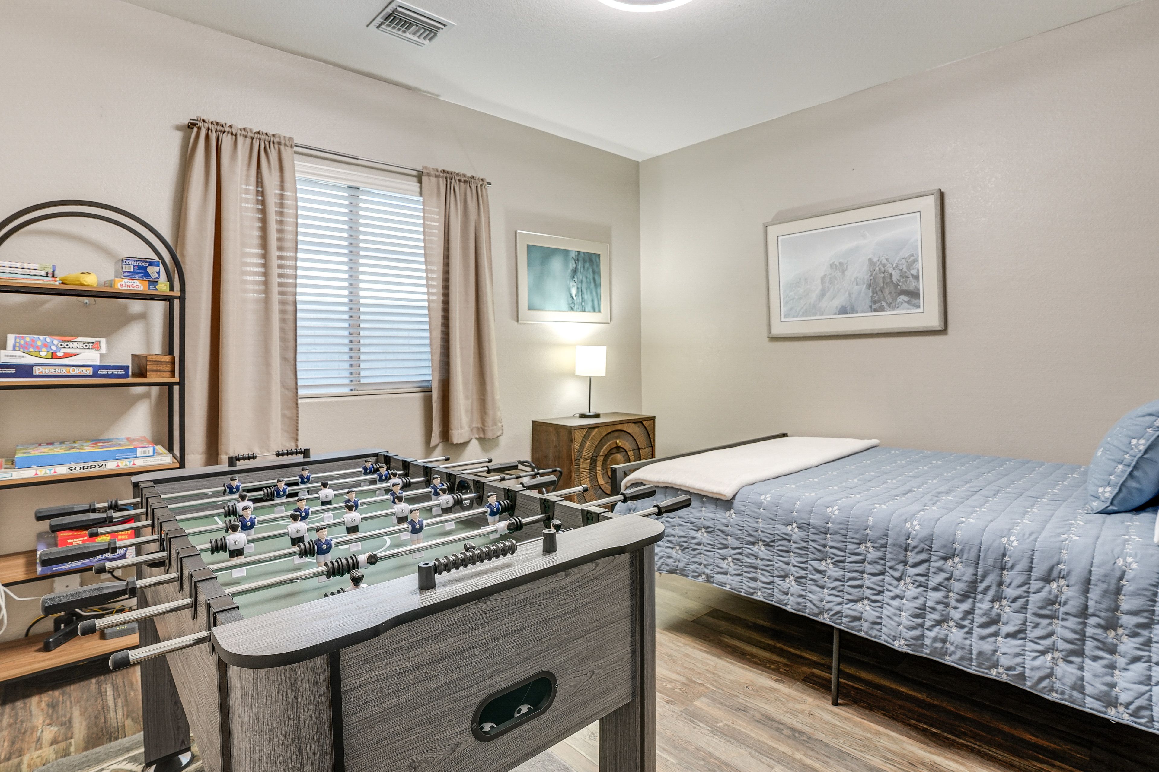 Den | Queen Bed | Foosball Table | 1st Floor