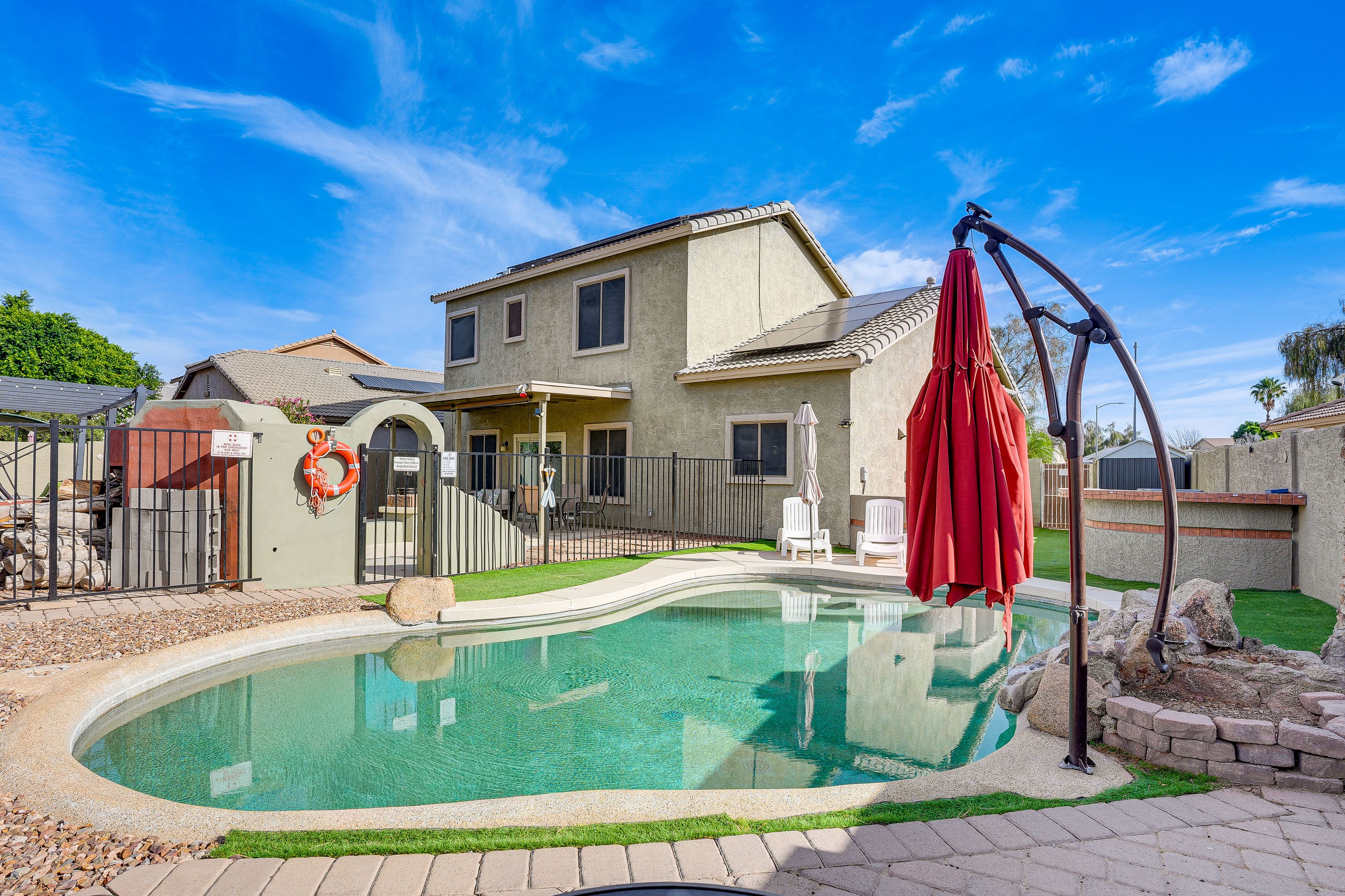 Private Heated Pool | Lounge Chairs | 2-Story Home