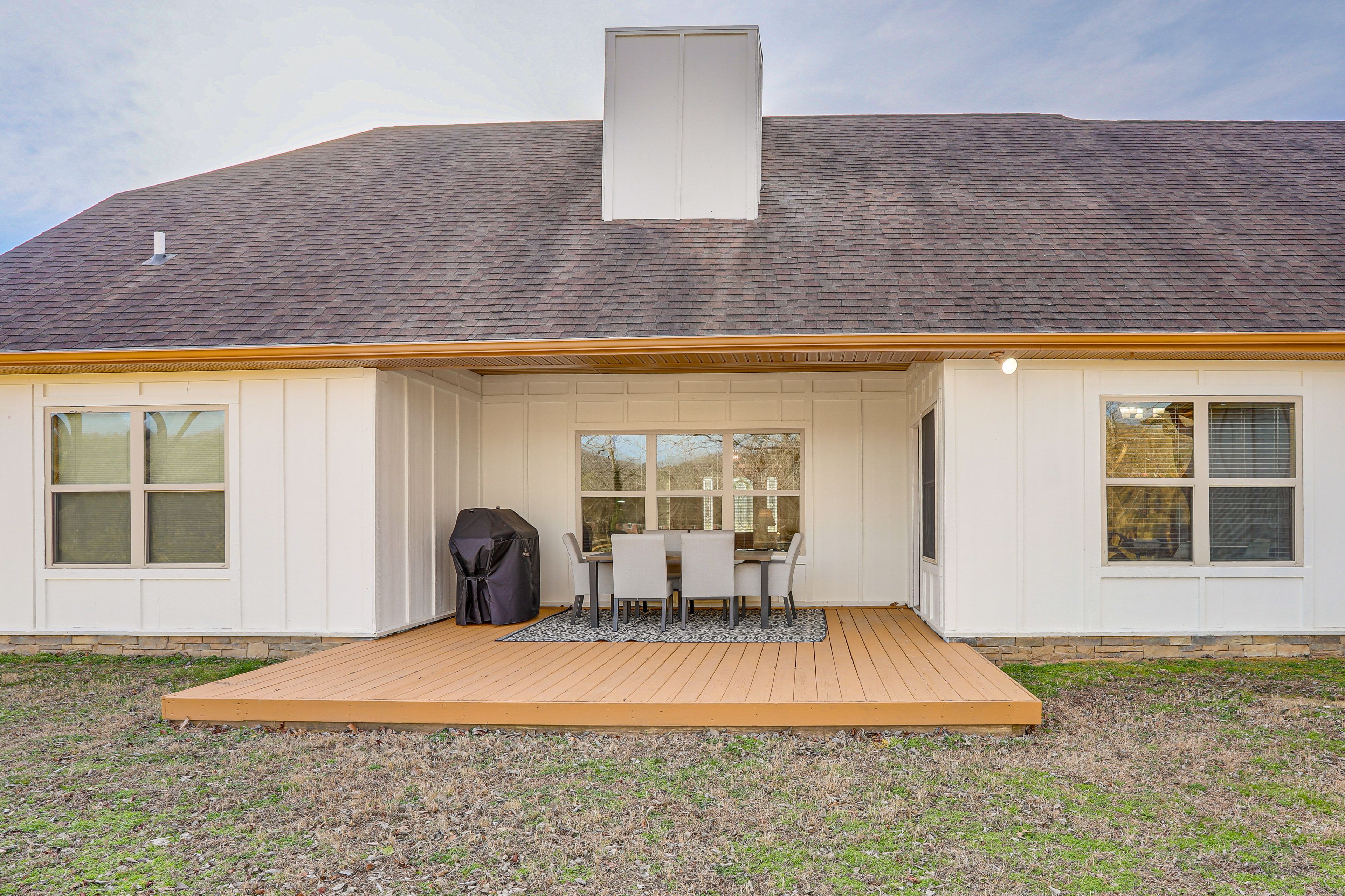 House Exterior | Covered Deck | Dining Table | Gas Grill