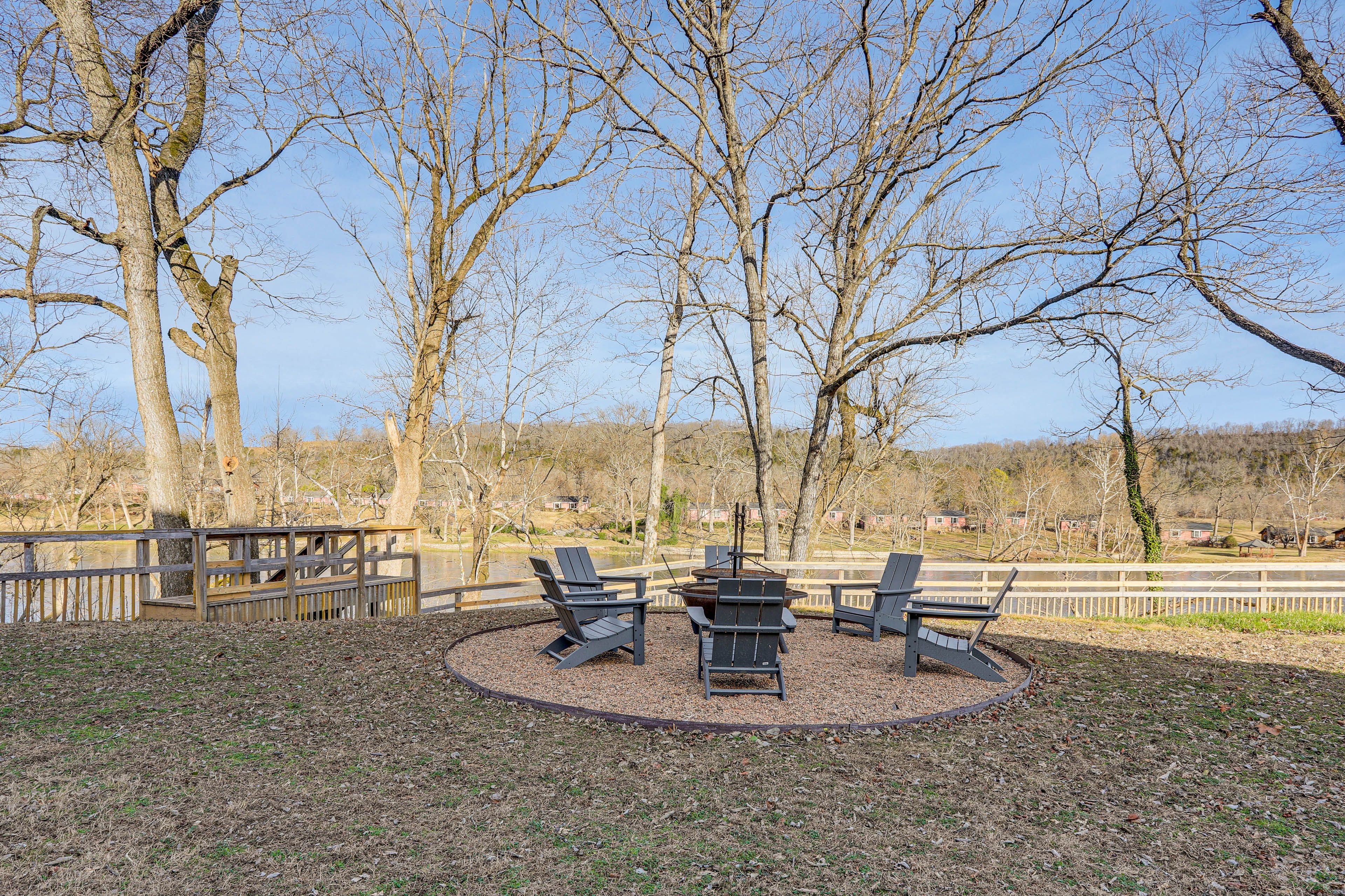 House Exterior | Private Yard | Wood-Burning Fire Pit w/ Grill Grate