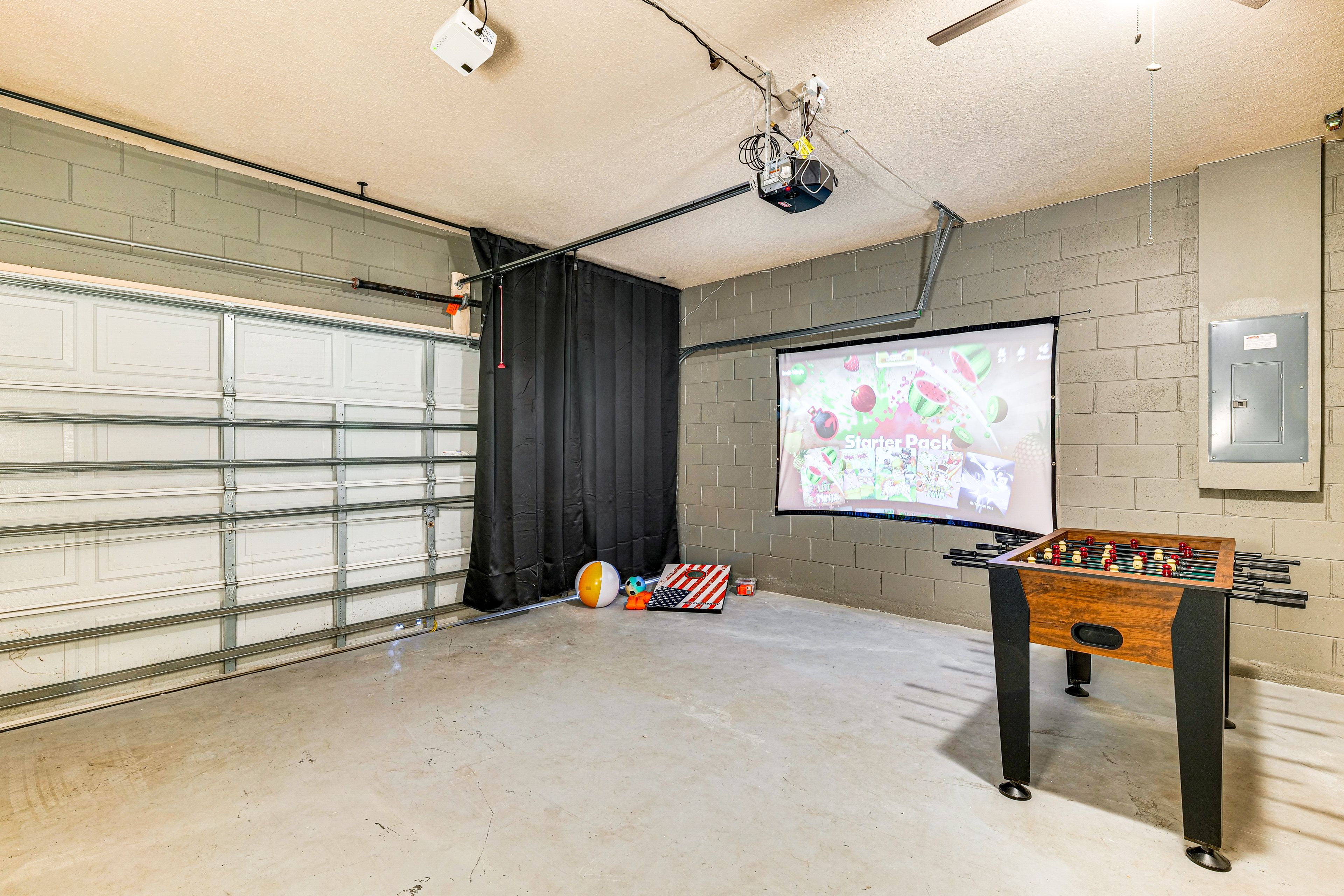 Garage Game Room | Foosball | Cornhole