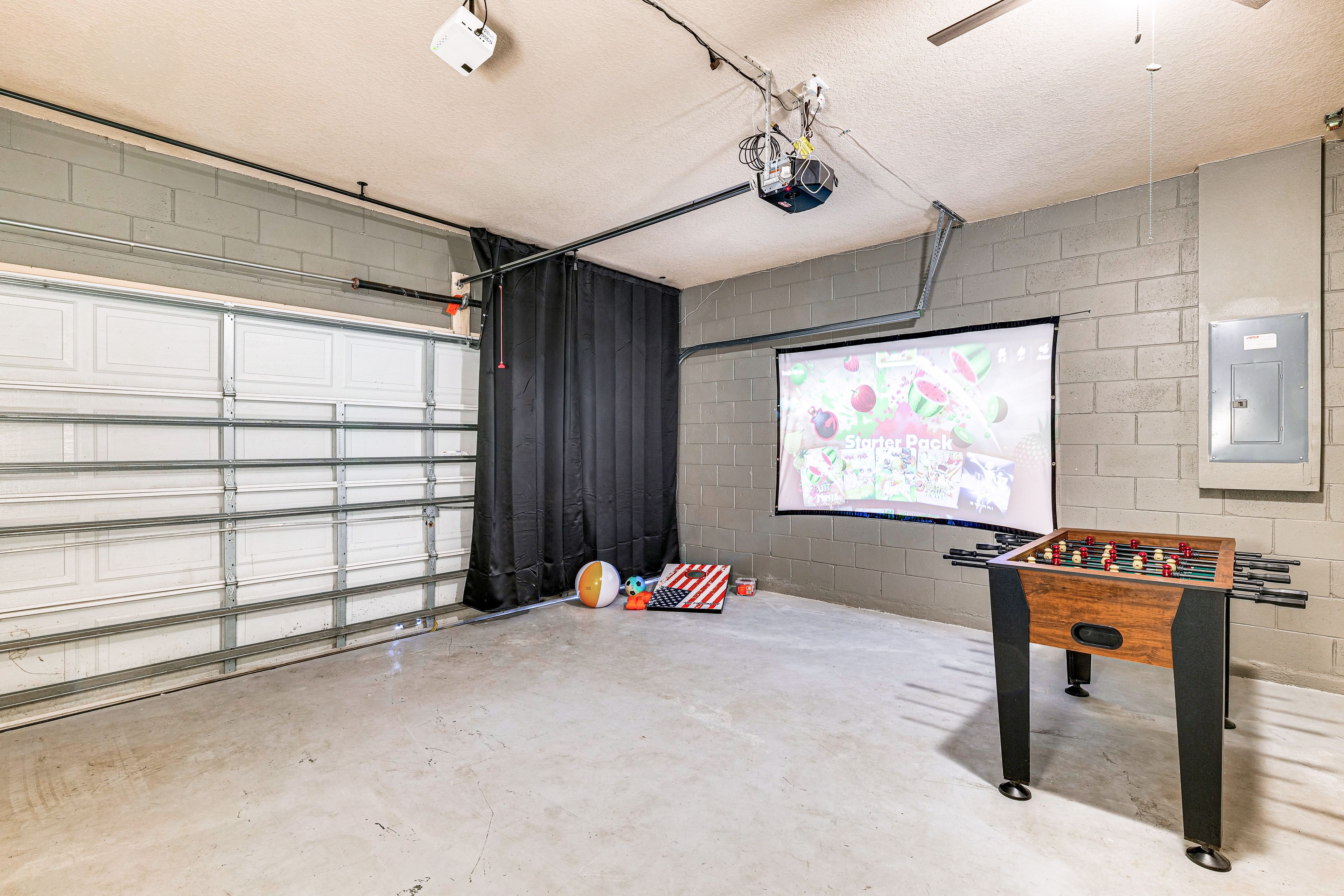 Garage Game Room | Foosball | Cornhole