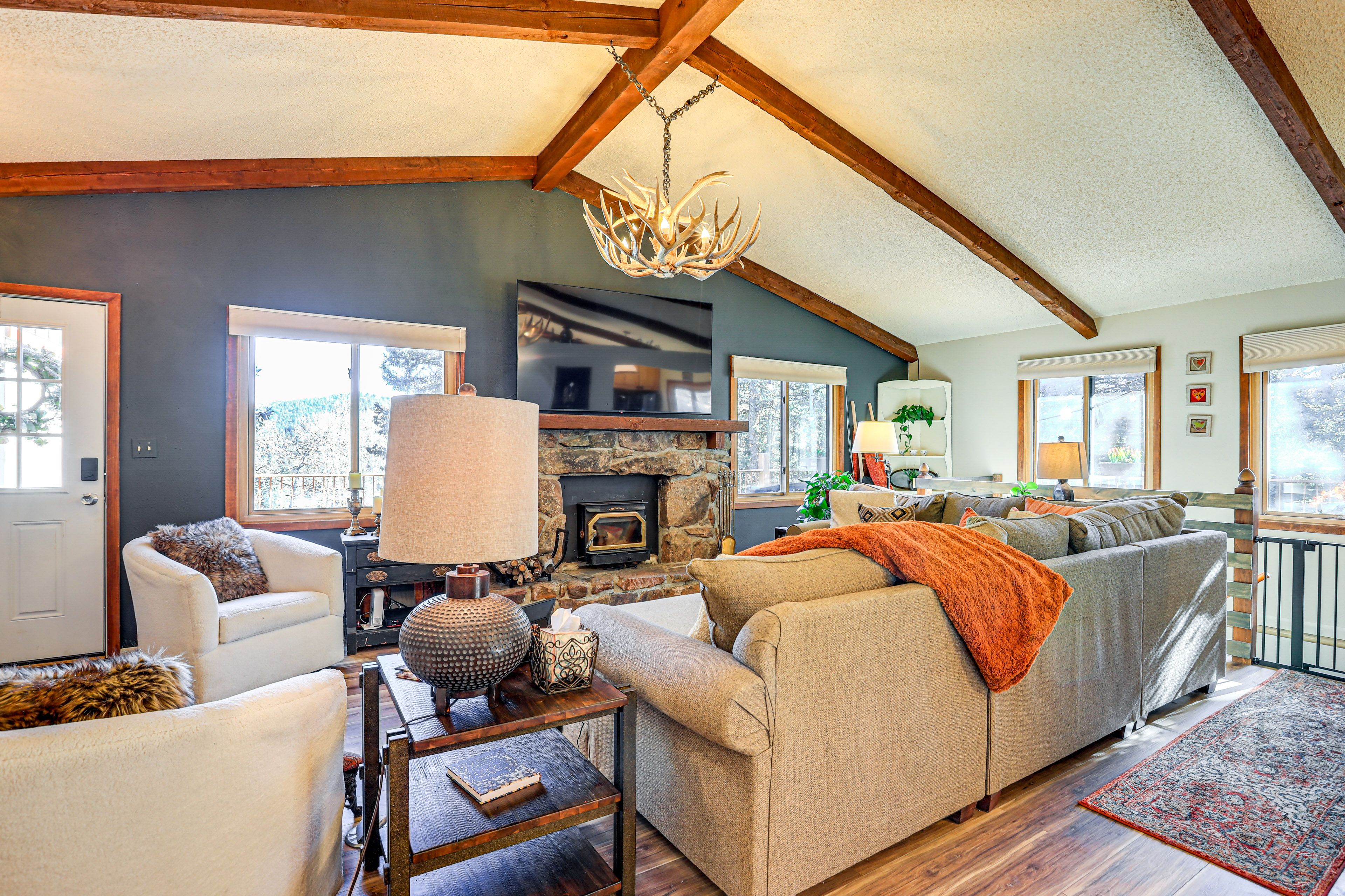 Living Room | Wood-Burning Stove | Smart TV | 1st Floor