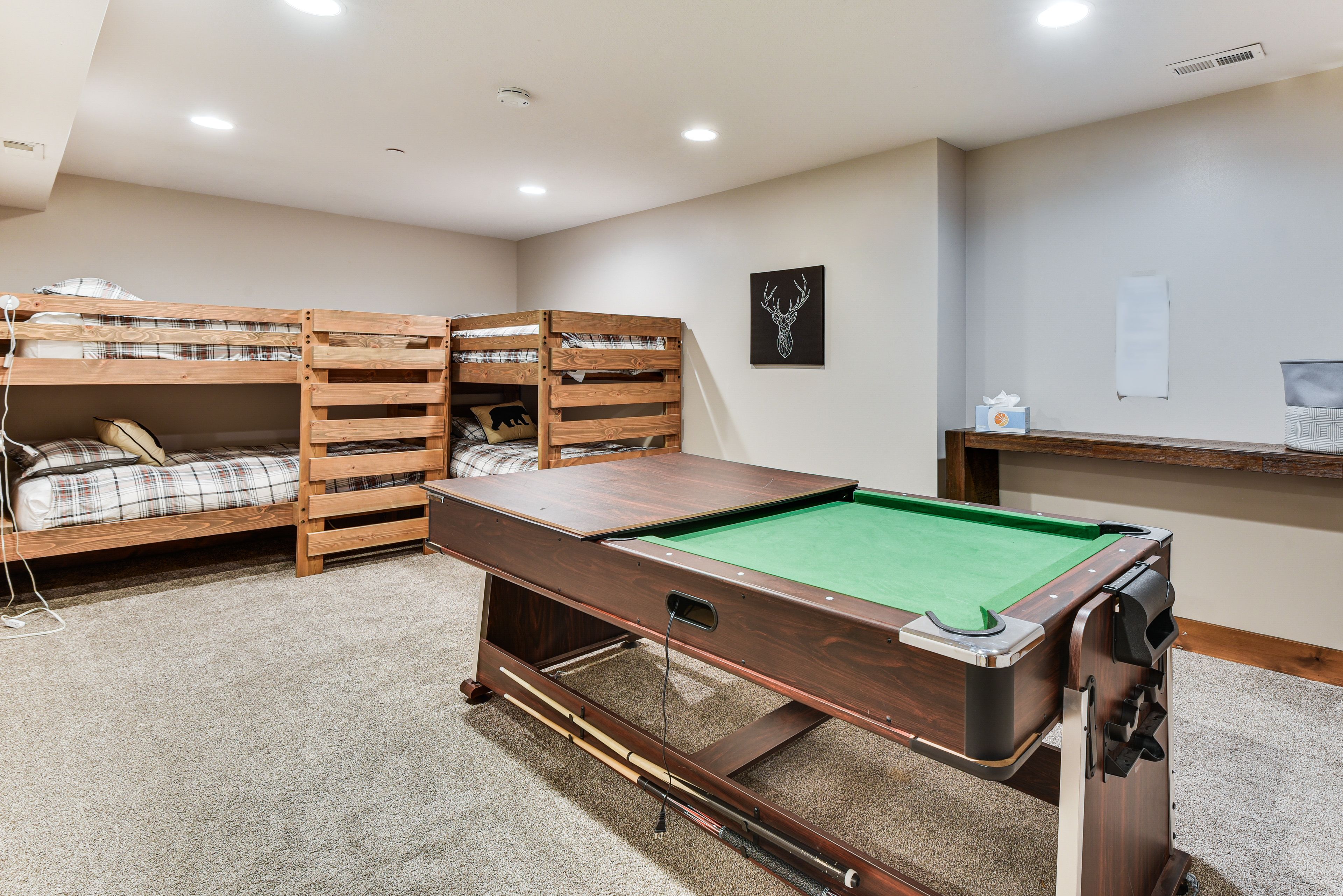 Bonus Room | 2 Twin Bunk Beds | Pool Table | Lower Level