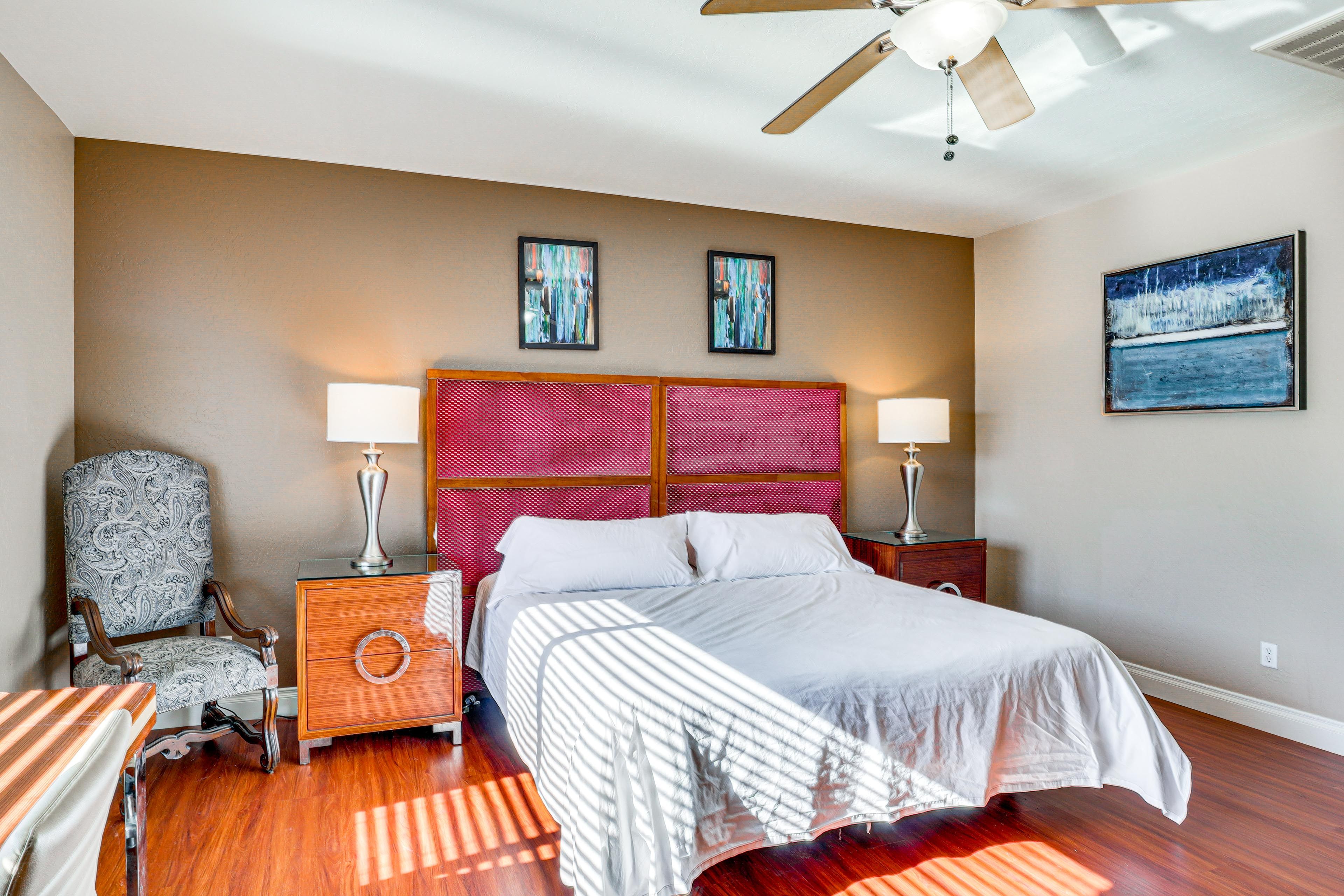 Bedroom 1 | California King Bed | Workspace