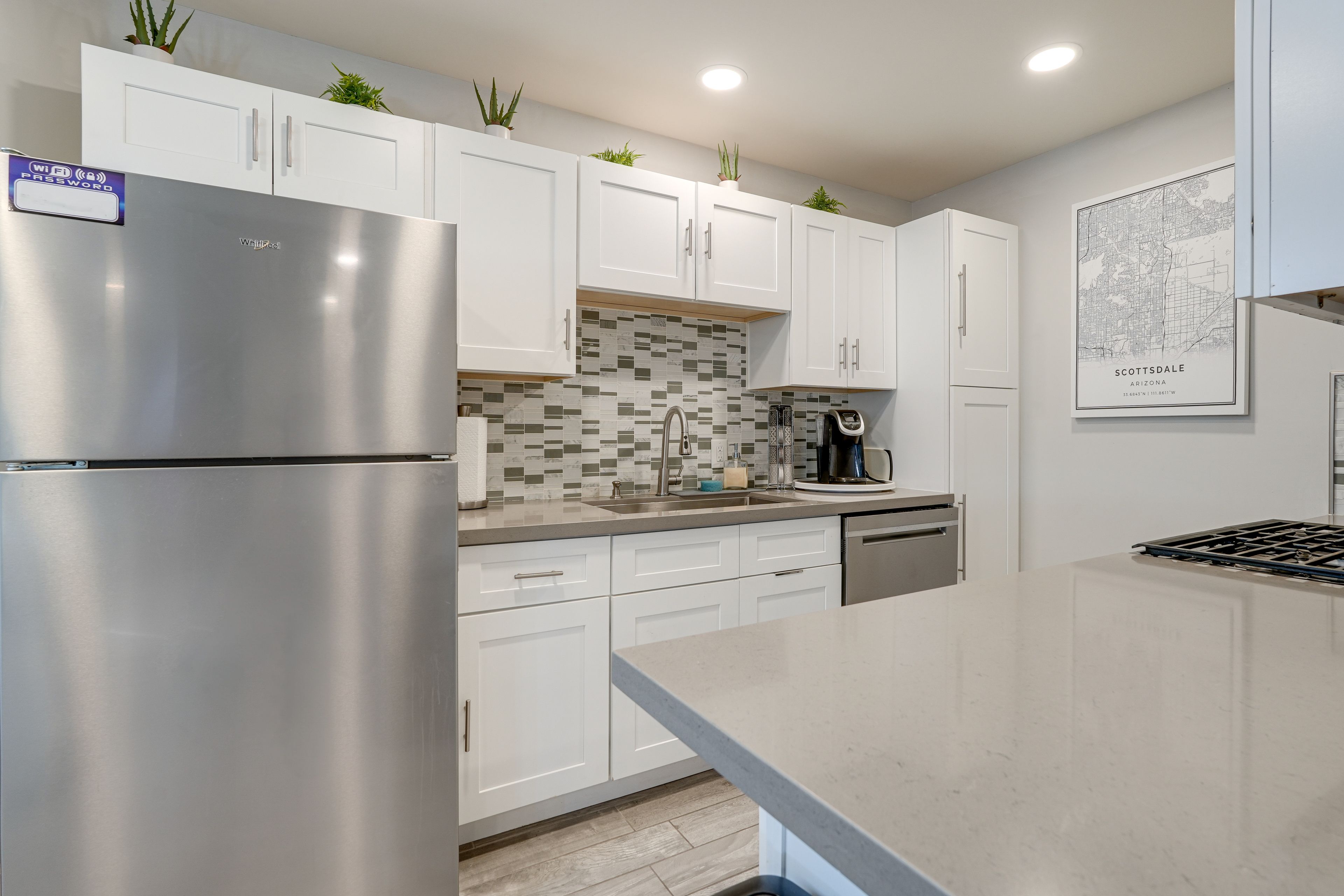 Kitchen | Single-Story Apartment | Free WiFi