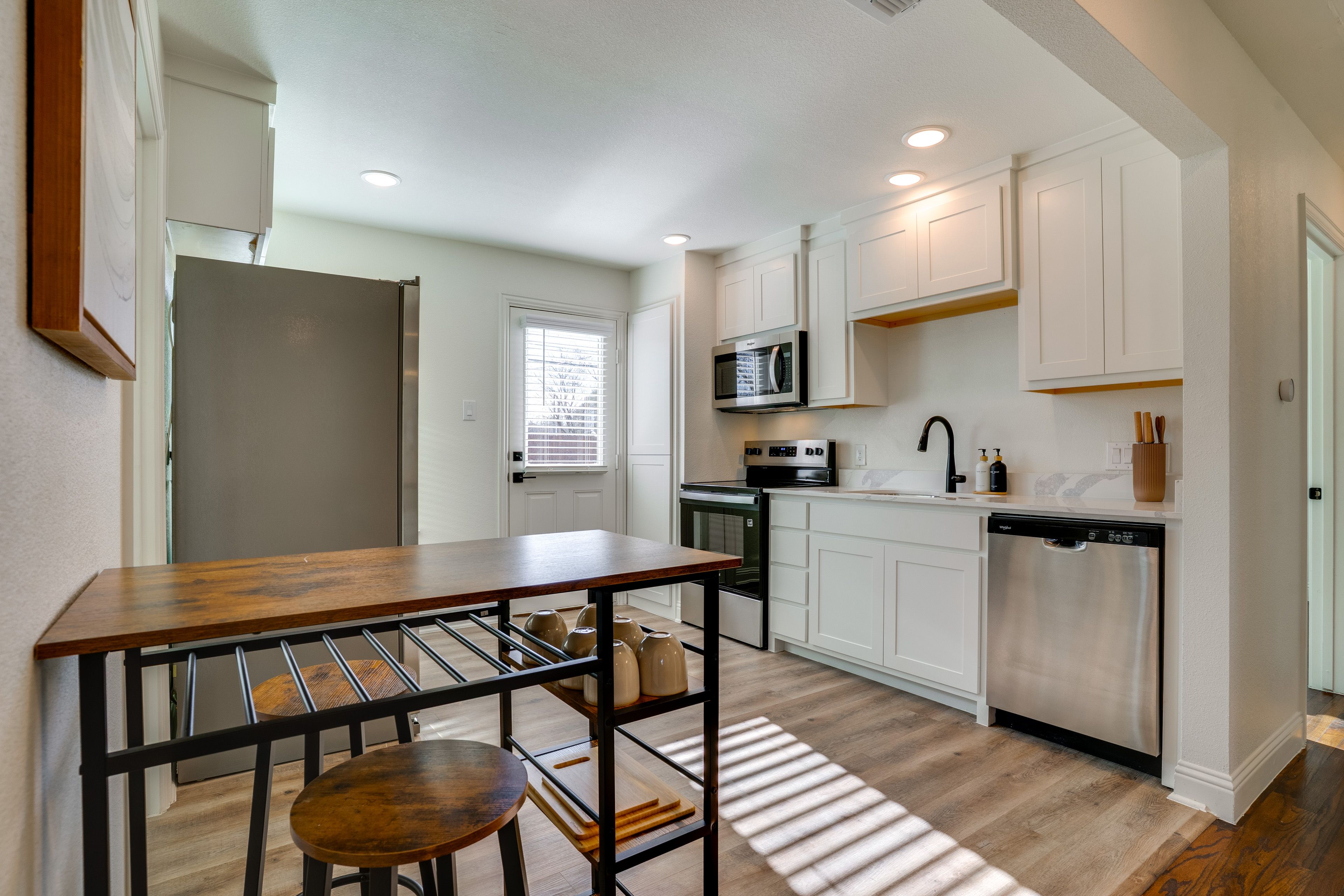 Kitchen & Dining Area | Central A/C & Heating