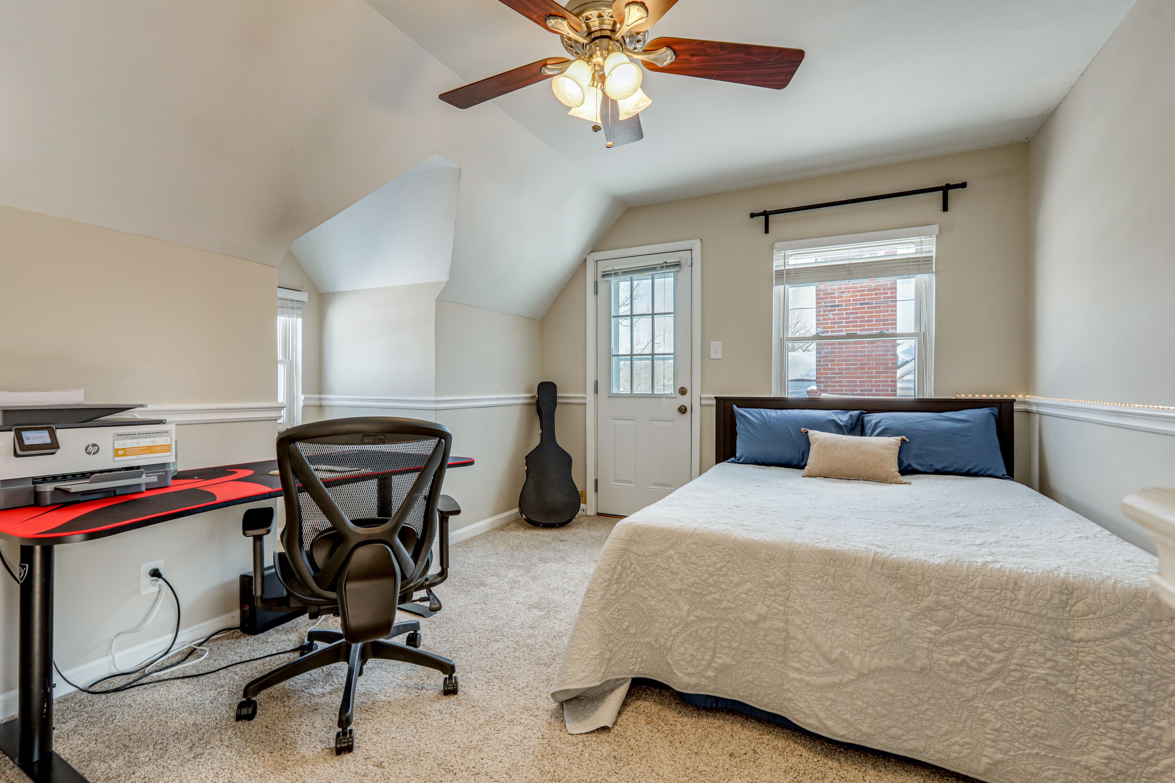 Bedroom 2 | Queen Bed | Workspace | Printer | Balcony Access | 2nd Floor