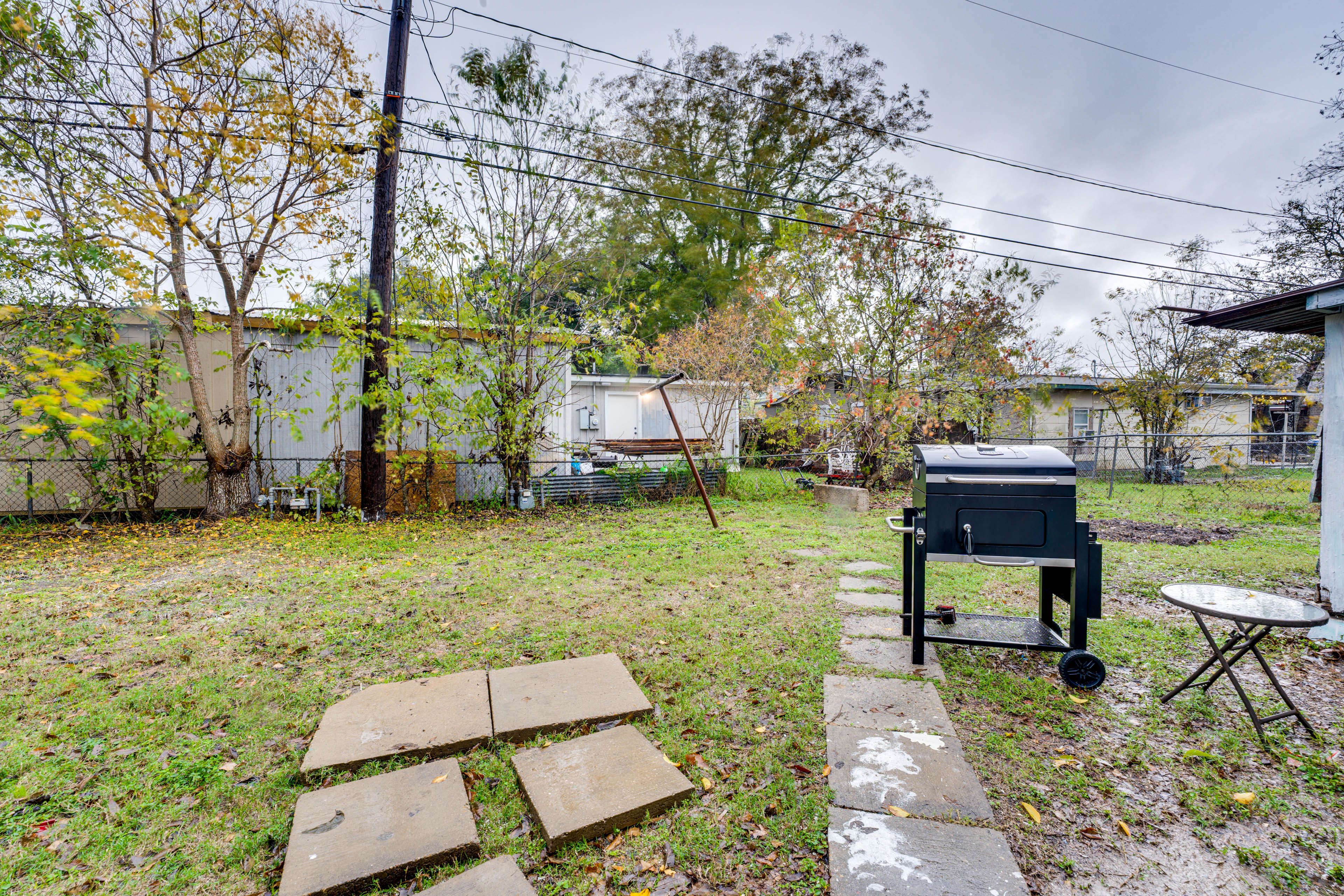 Fully Fenced Backyard | Charcoal Grill