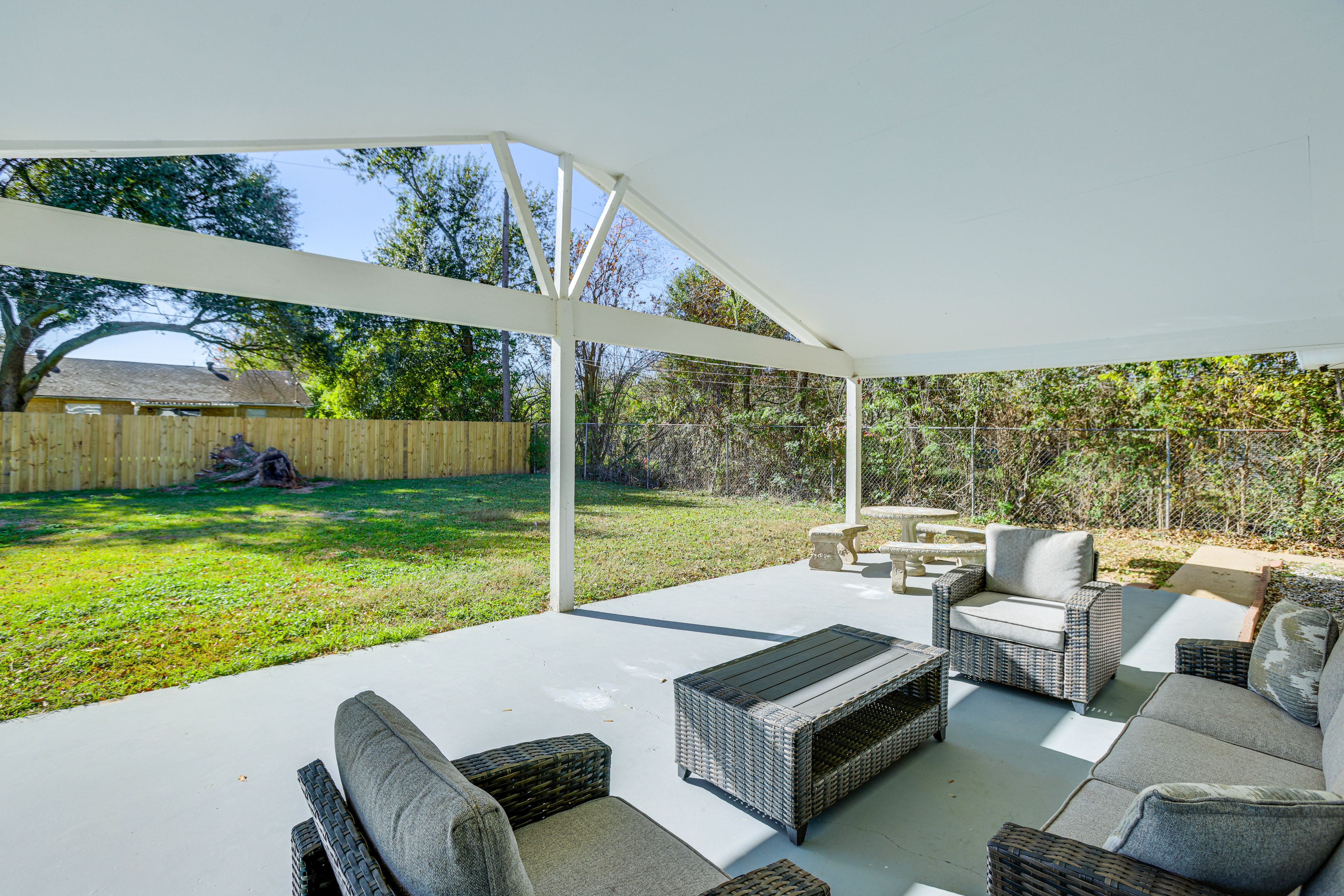 Fenced Backyard | Furnished Patio