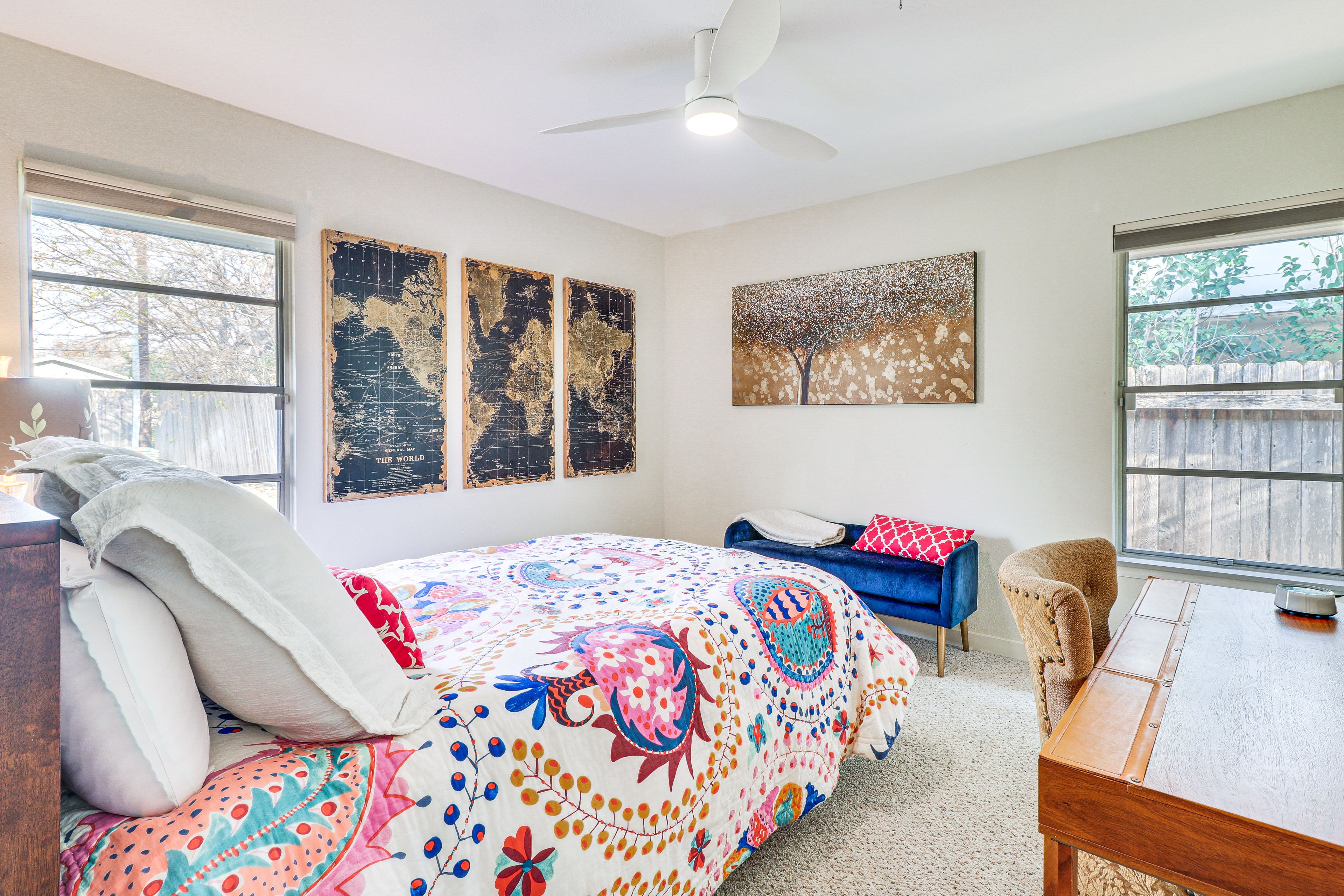 Bedroom 2 | Queen Bed | Laptop-Friendly Workspace