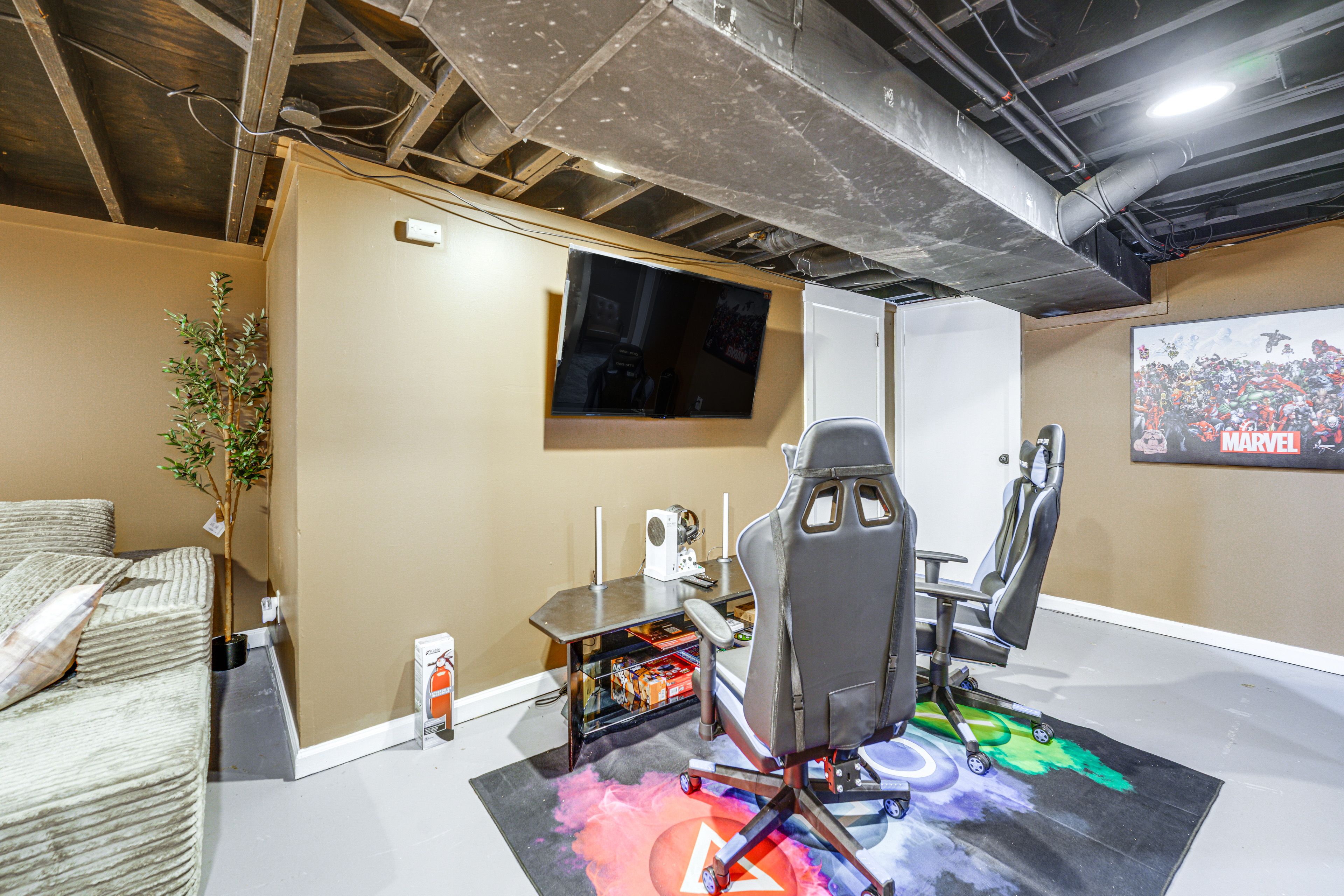 Basement Living Room | Gaming Setup | Xbox