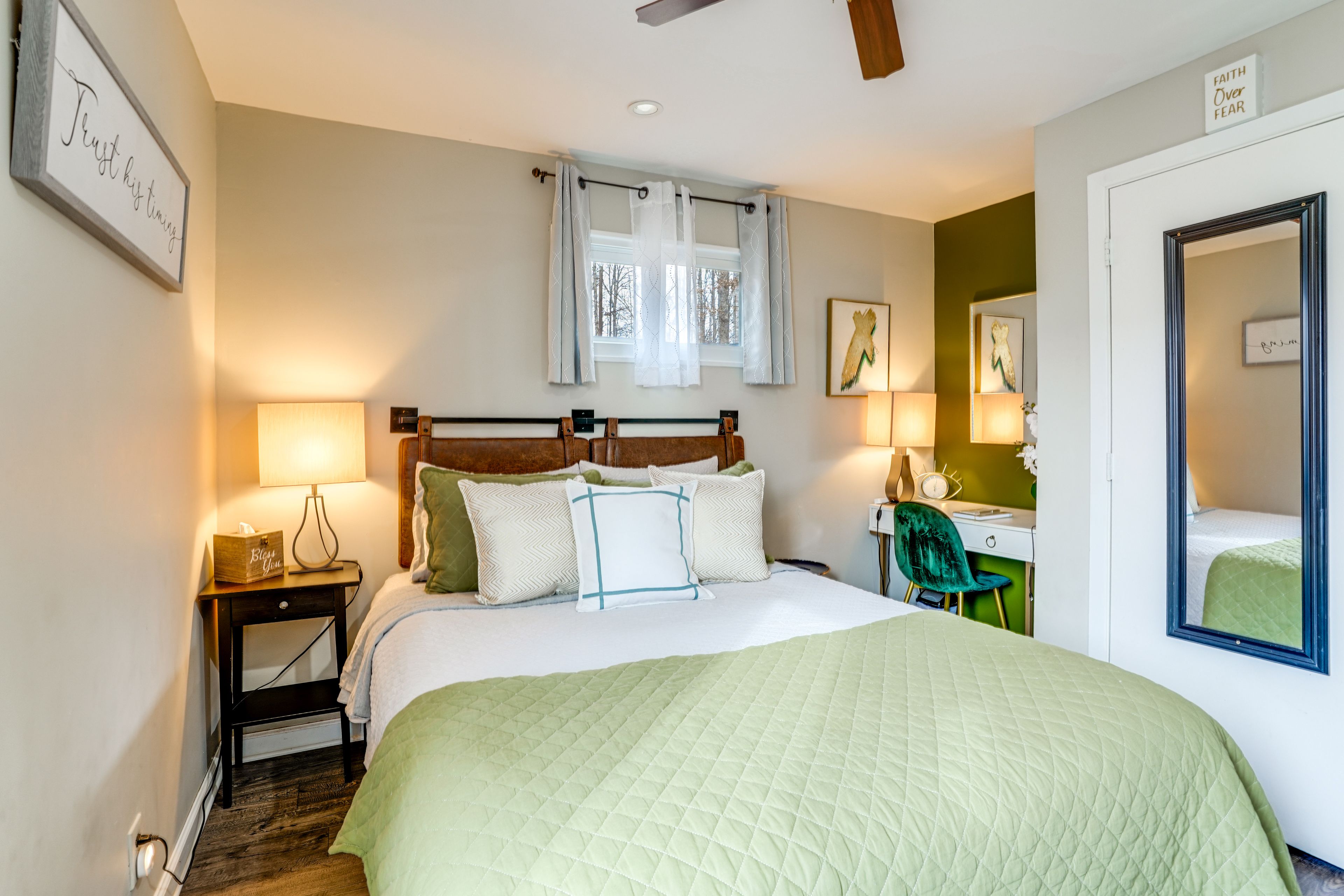 Bedroom 2 | Queen Bed | Desk | Flat-Screen TV | 1st Floor