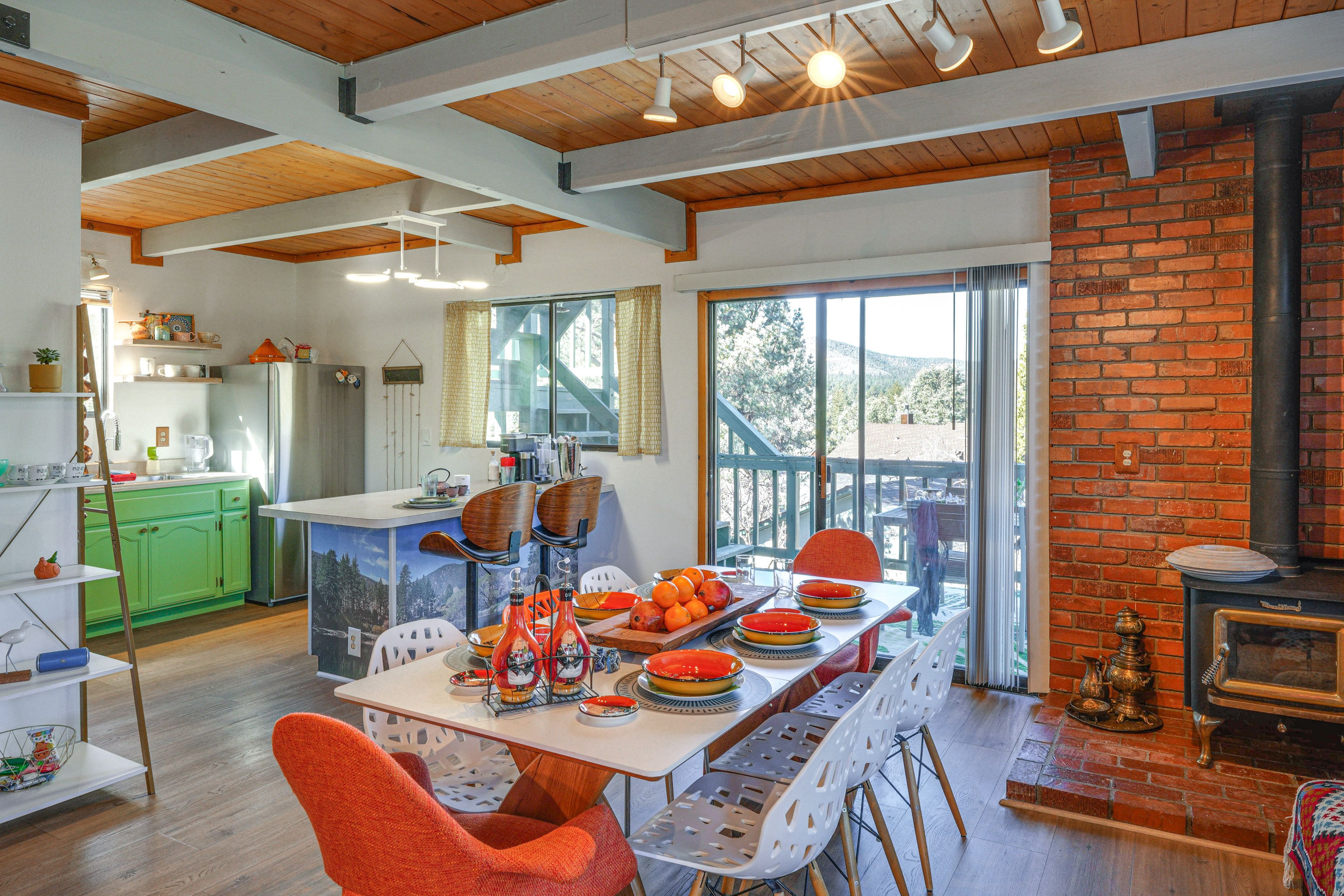 Dining Area | Main Level | Wood Stove Fireplace