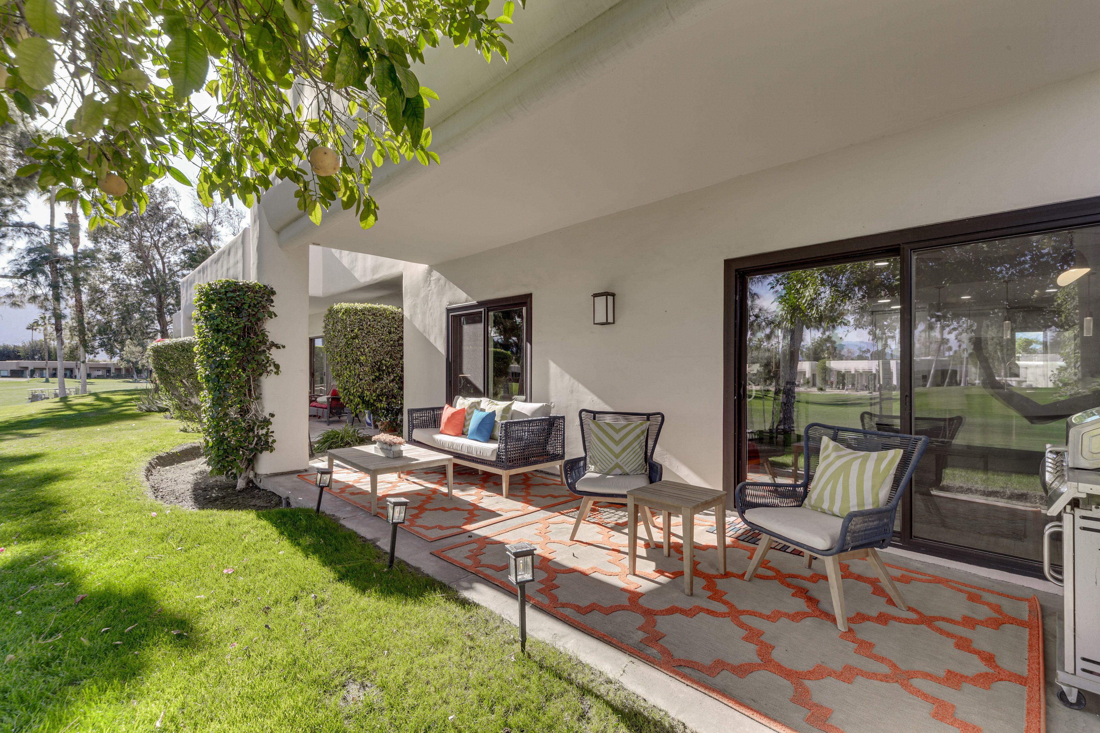 Covered Patio | Outdoor Seating | Gas Grill | Golf Course Views