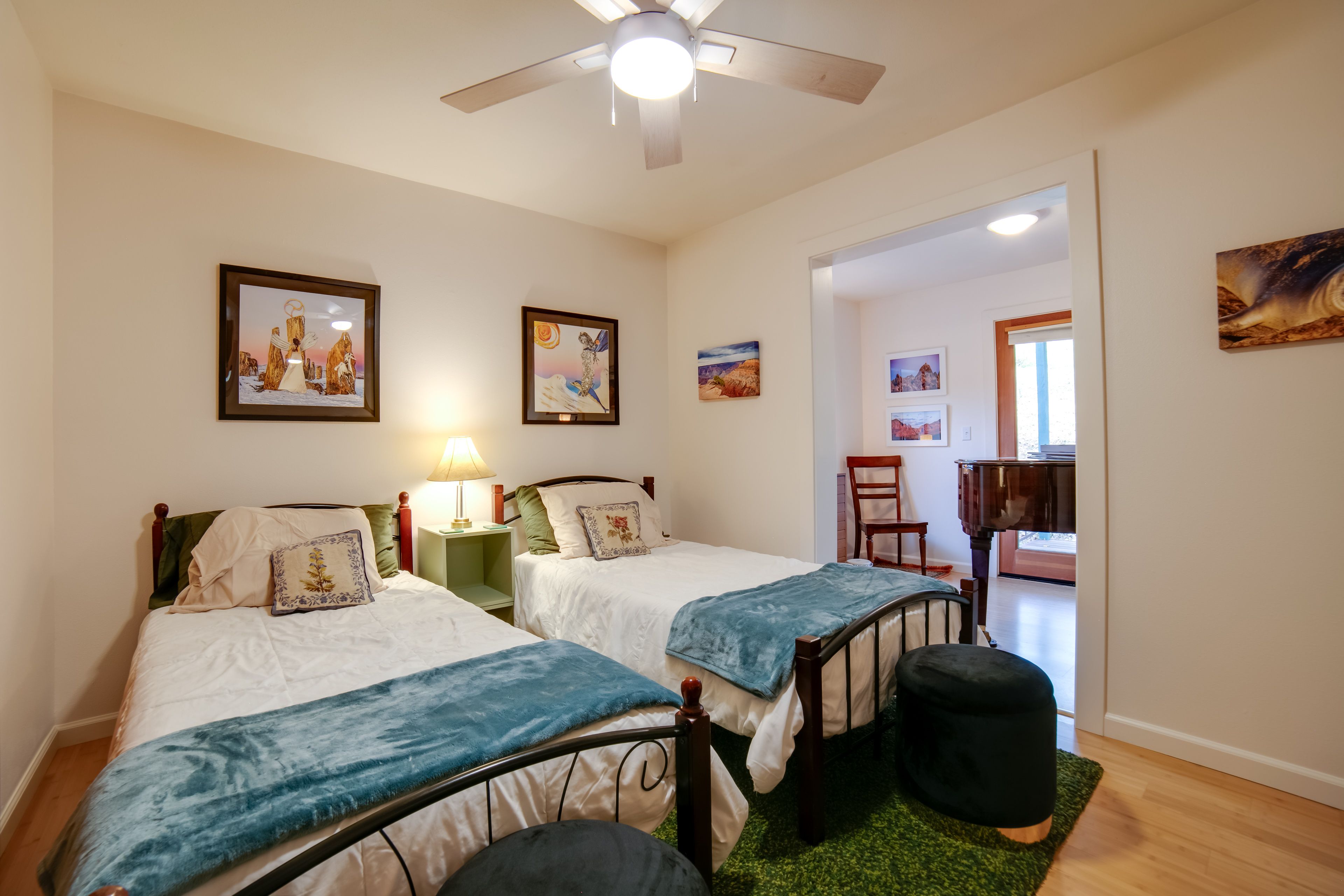 Bedroom 3 | 2 Twin Beds | Baby Grand Piano