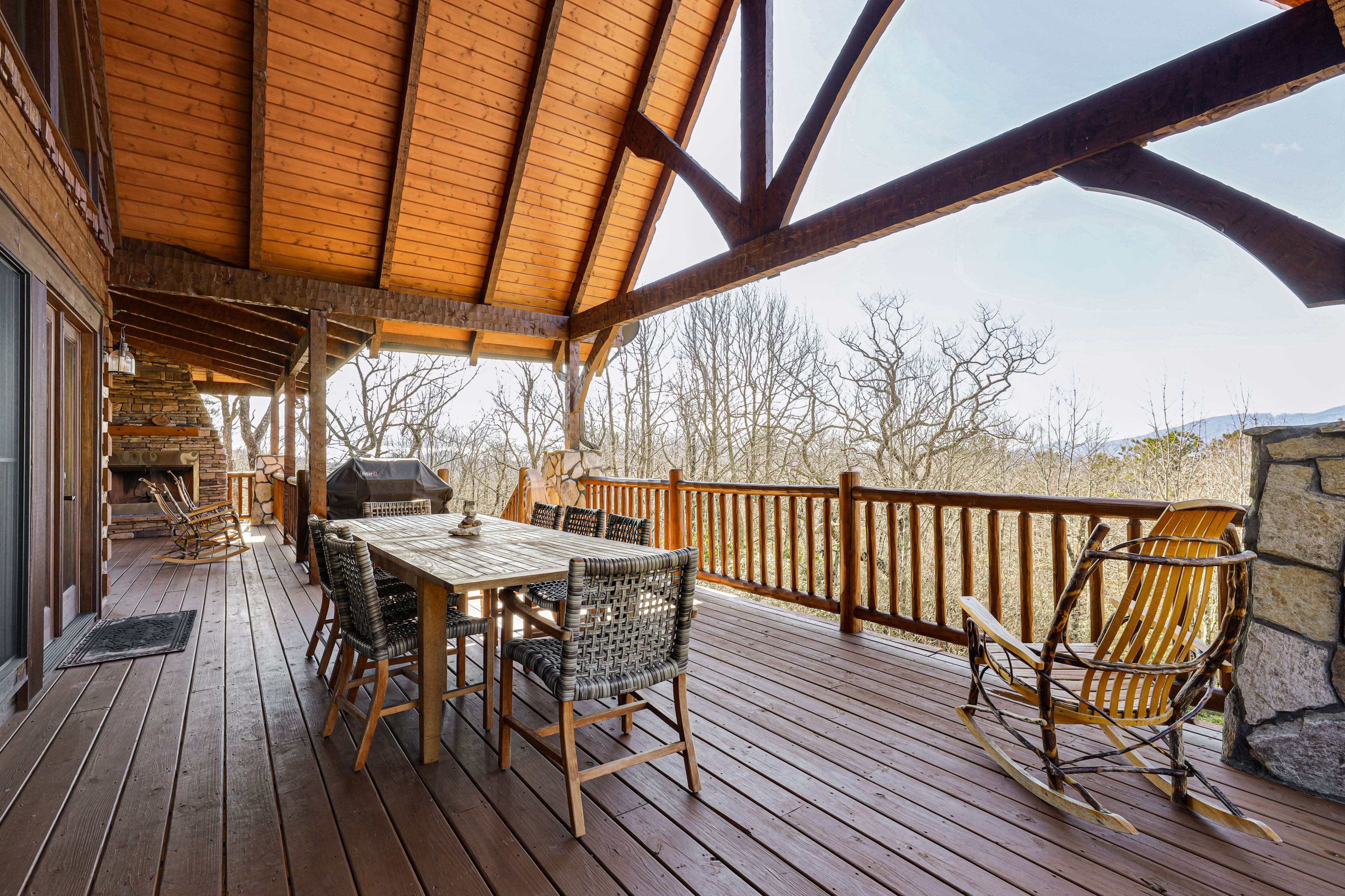 Wraparound Deck | Outdoor Dining & Seating | Mountain Views