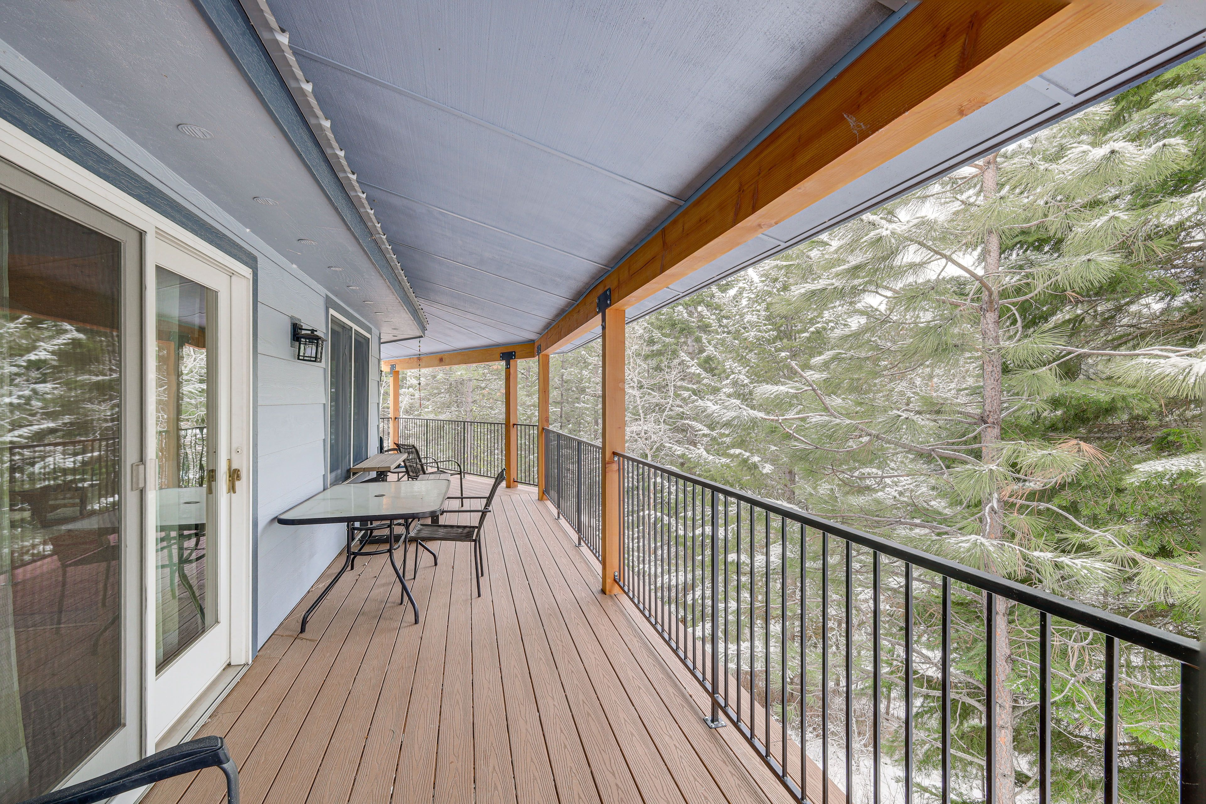 Furnished Deck | Forest & Mountain Views | 0.5 Mi to Lake Cascade