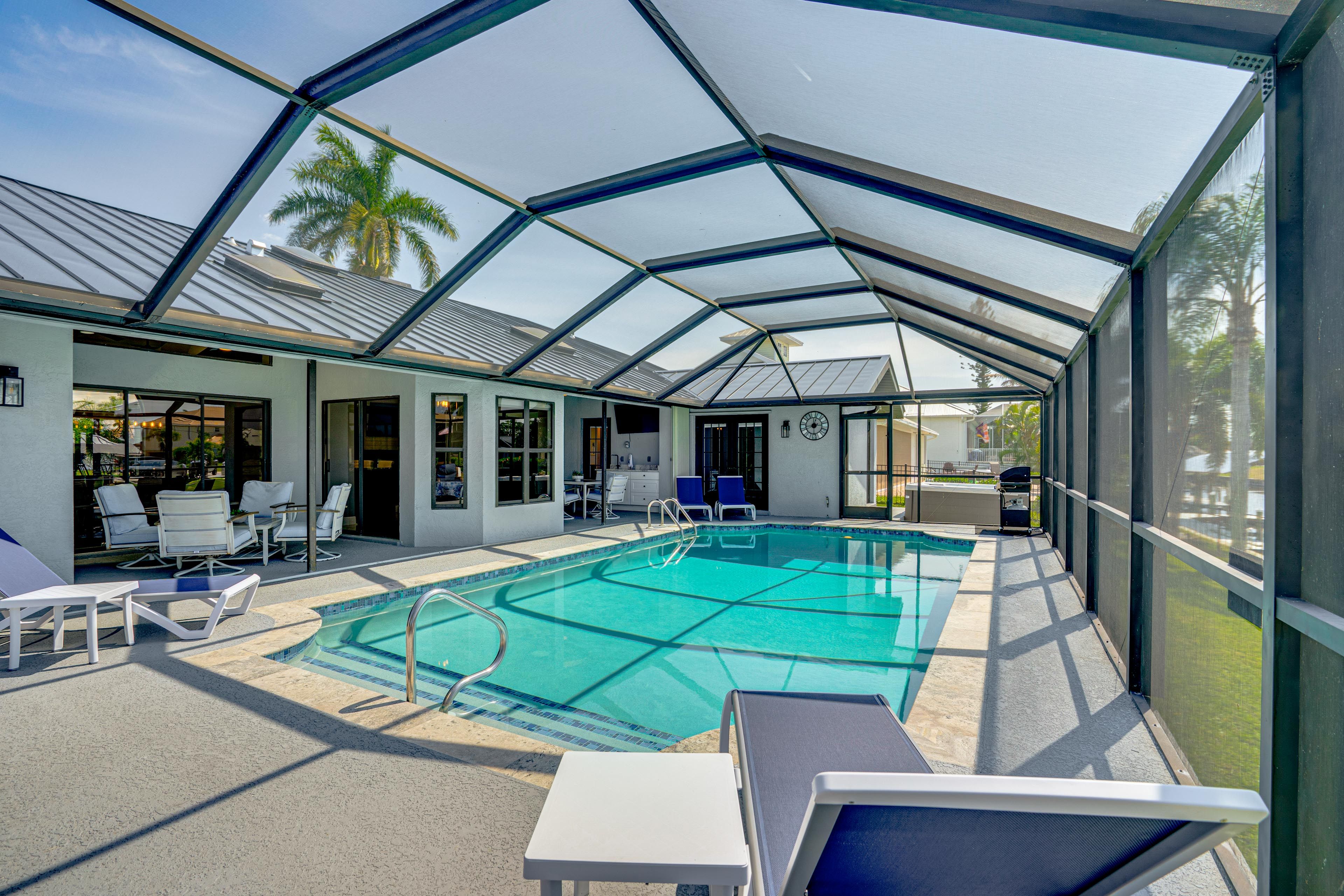 Screened Lanai | Private Pool | Canal Views