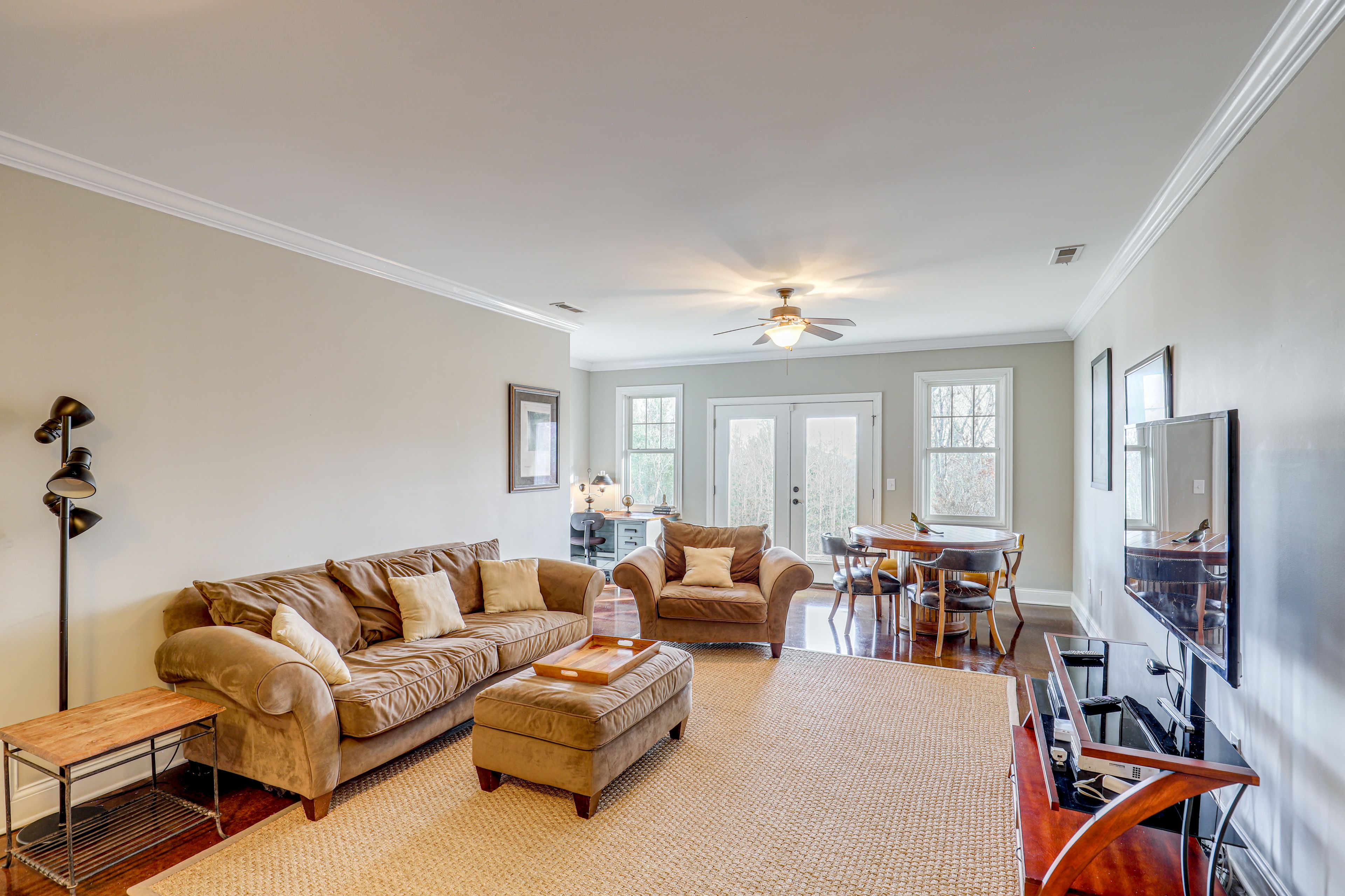 Lower Living Area | TV | Card Table | Laptop Workspace | Lower Floor