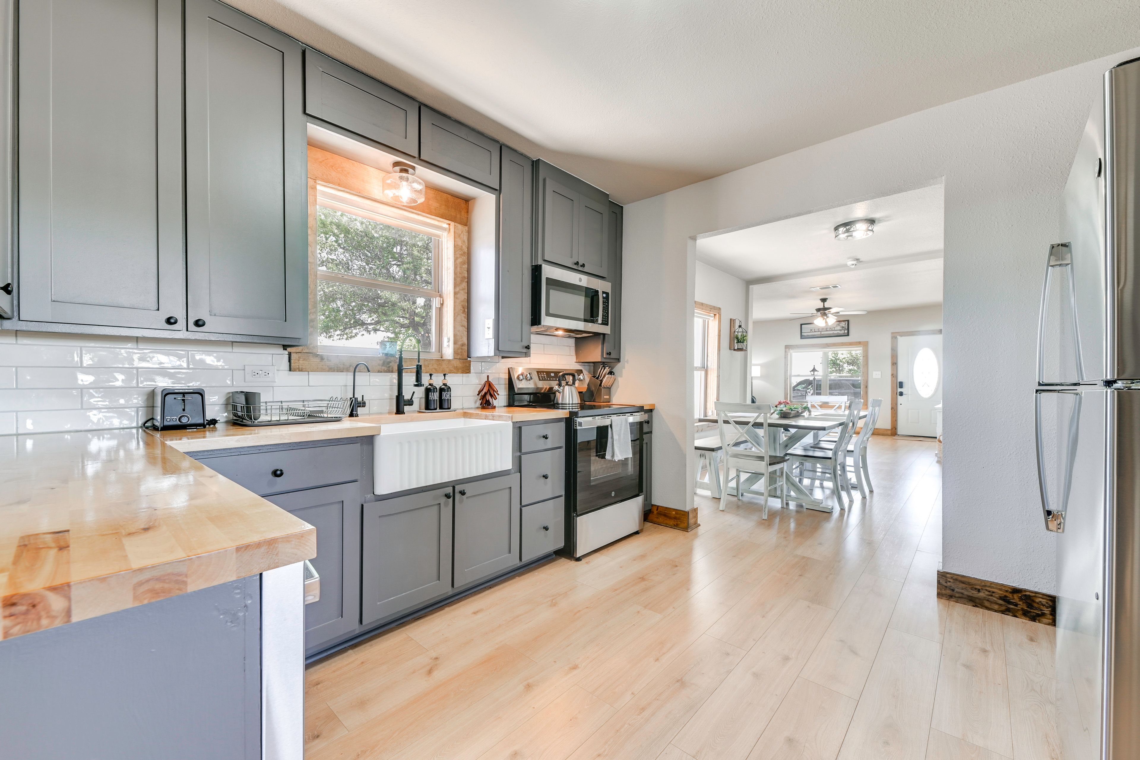 Kitchen & Dining Area | Central A/C & Heating