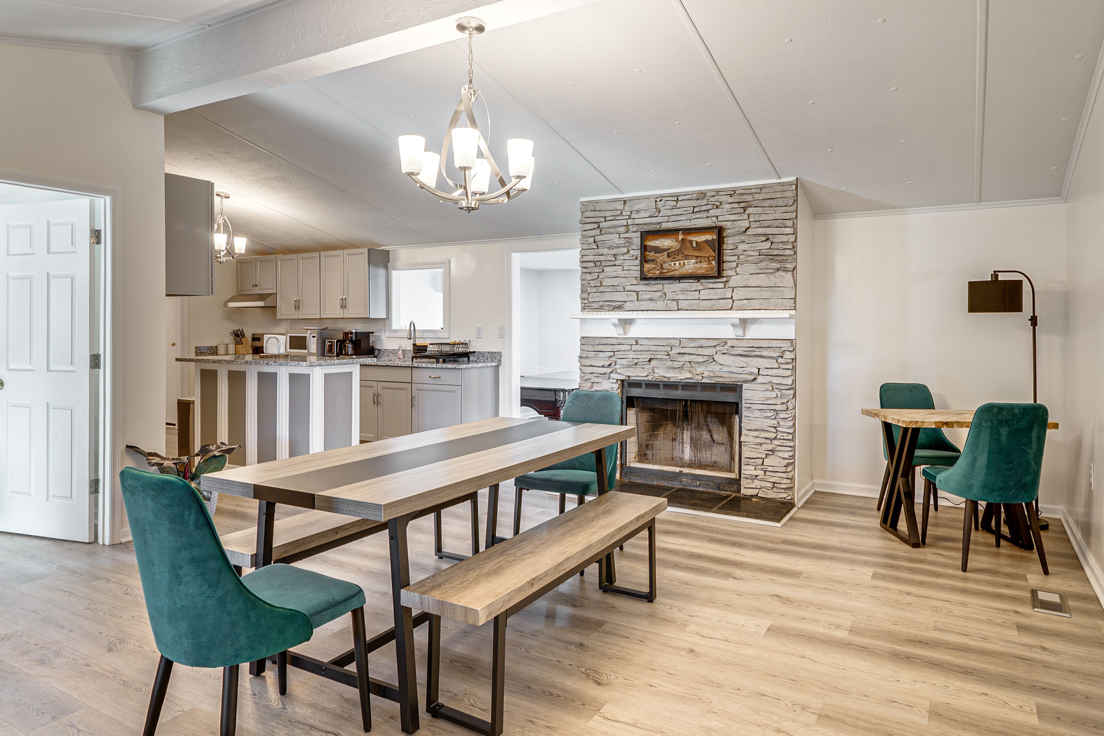 Dining Table | Wood-Burning Fireplace | Kitchen